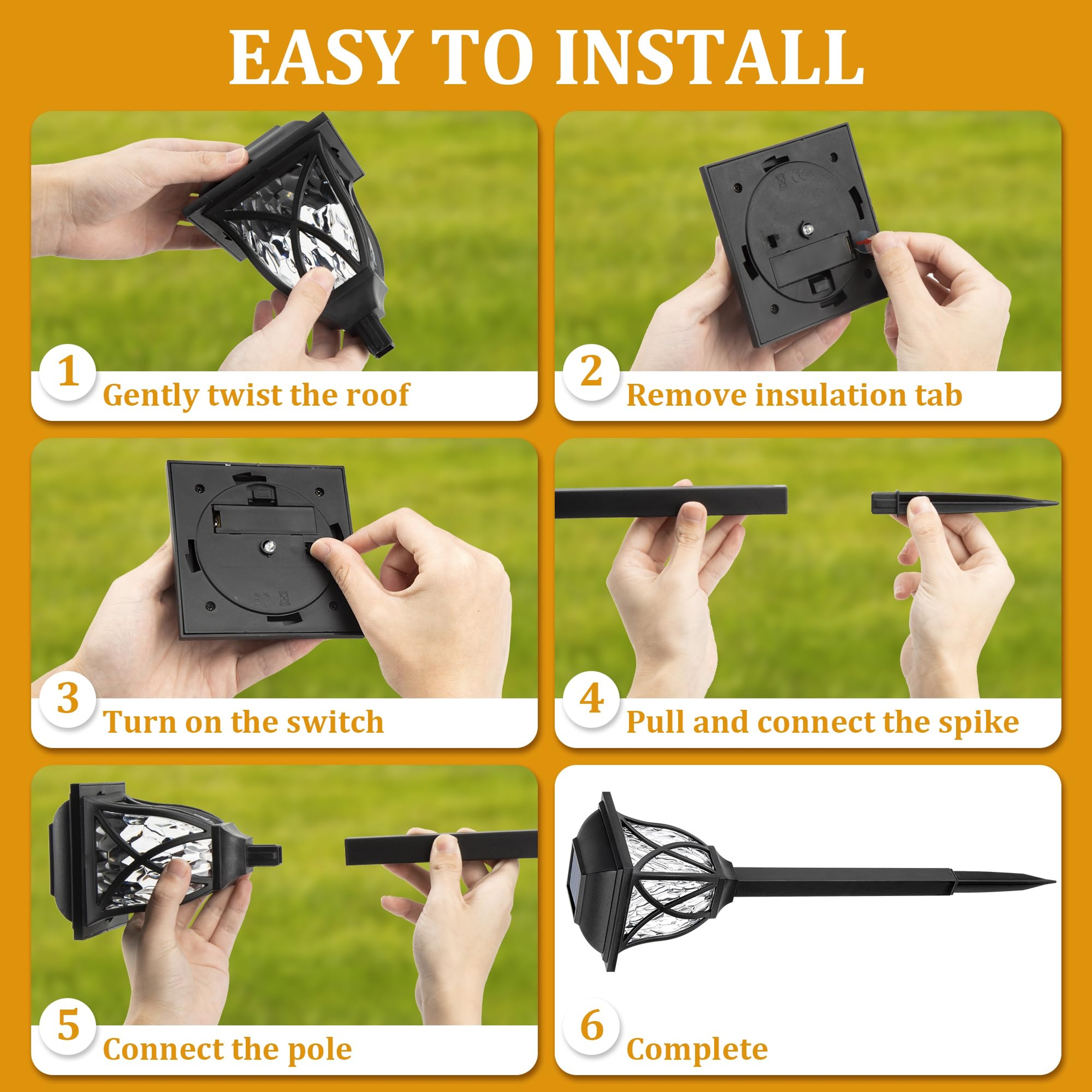 LED Solar Lawn Lights Waterproof Outdoor Lamp For Garden Courtyard Walkway Villa And Landscape Deco 2