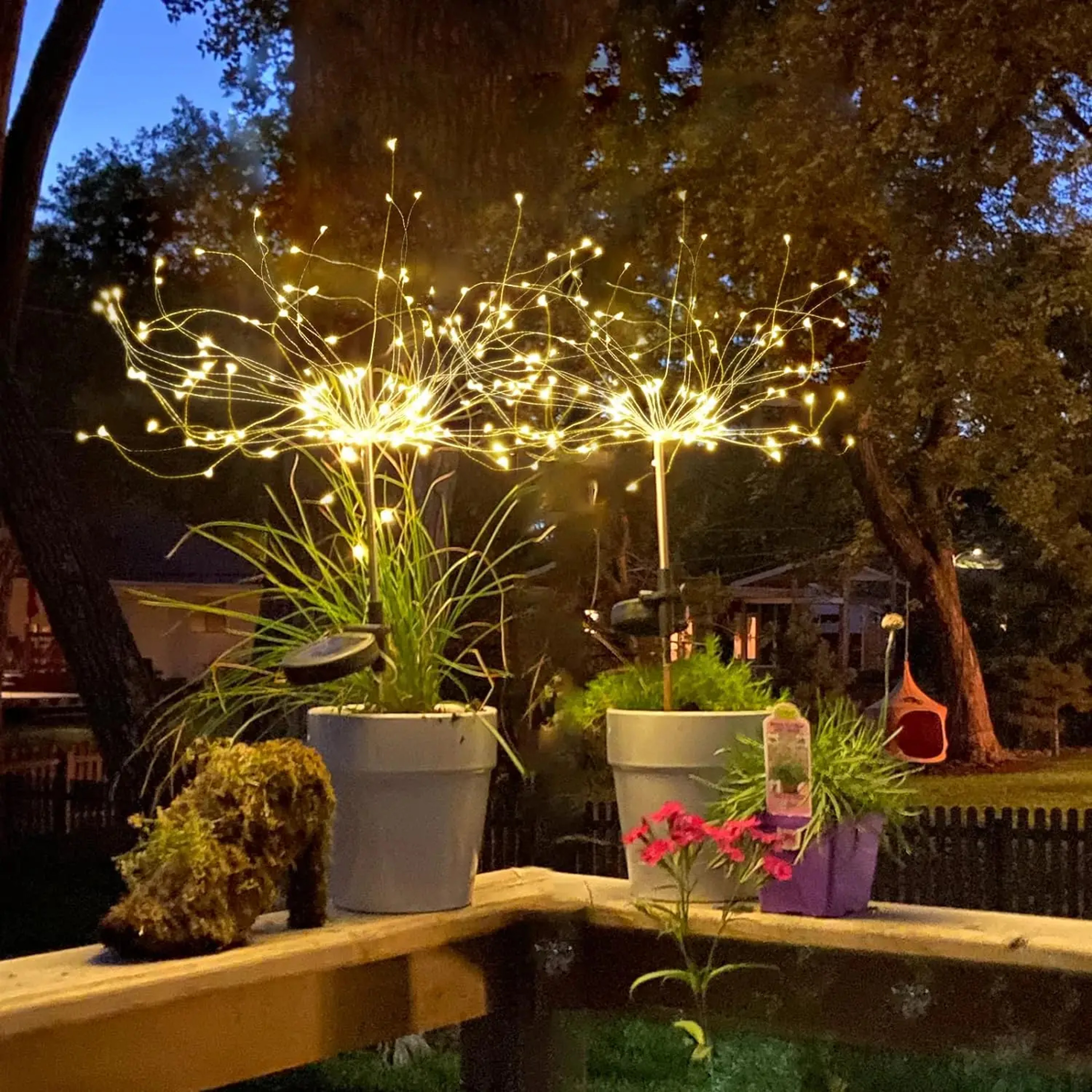 Warm Light Solar Fireworks Light, Outdoor Waterproof Garden Fences, Lawn Ornaments for Wedding, Party Decoration – view 1