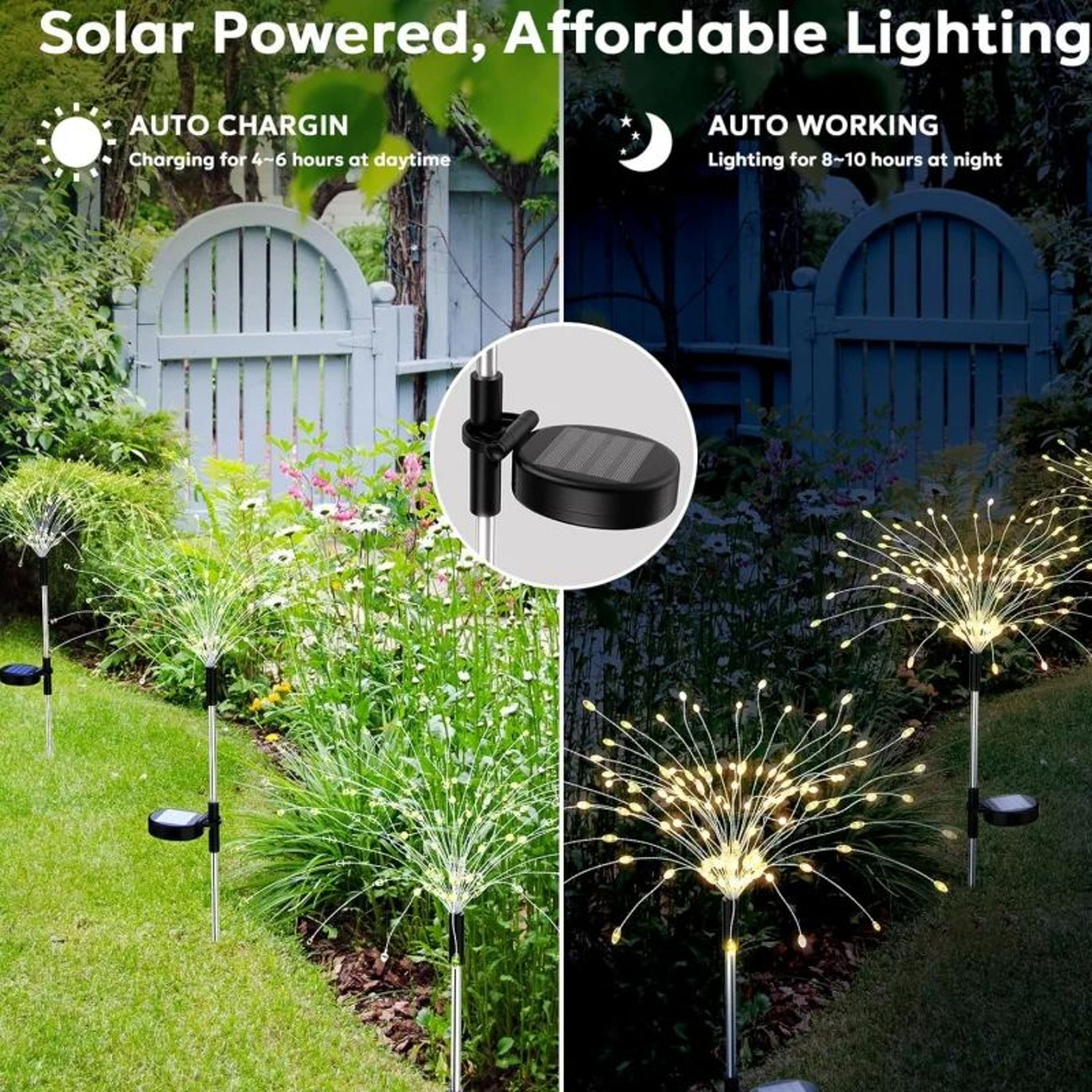 Warm Light Solar Fireworks Light, Outdoor Waterproof Garden Fences, Lawn Ornaments for Wedding, Party Decoration – view 7