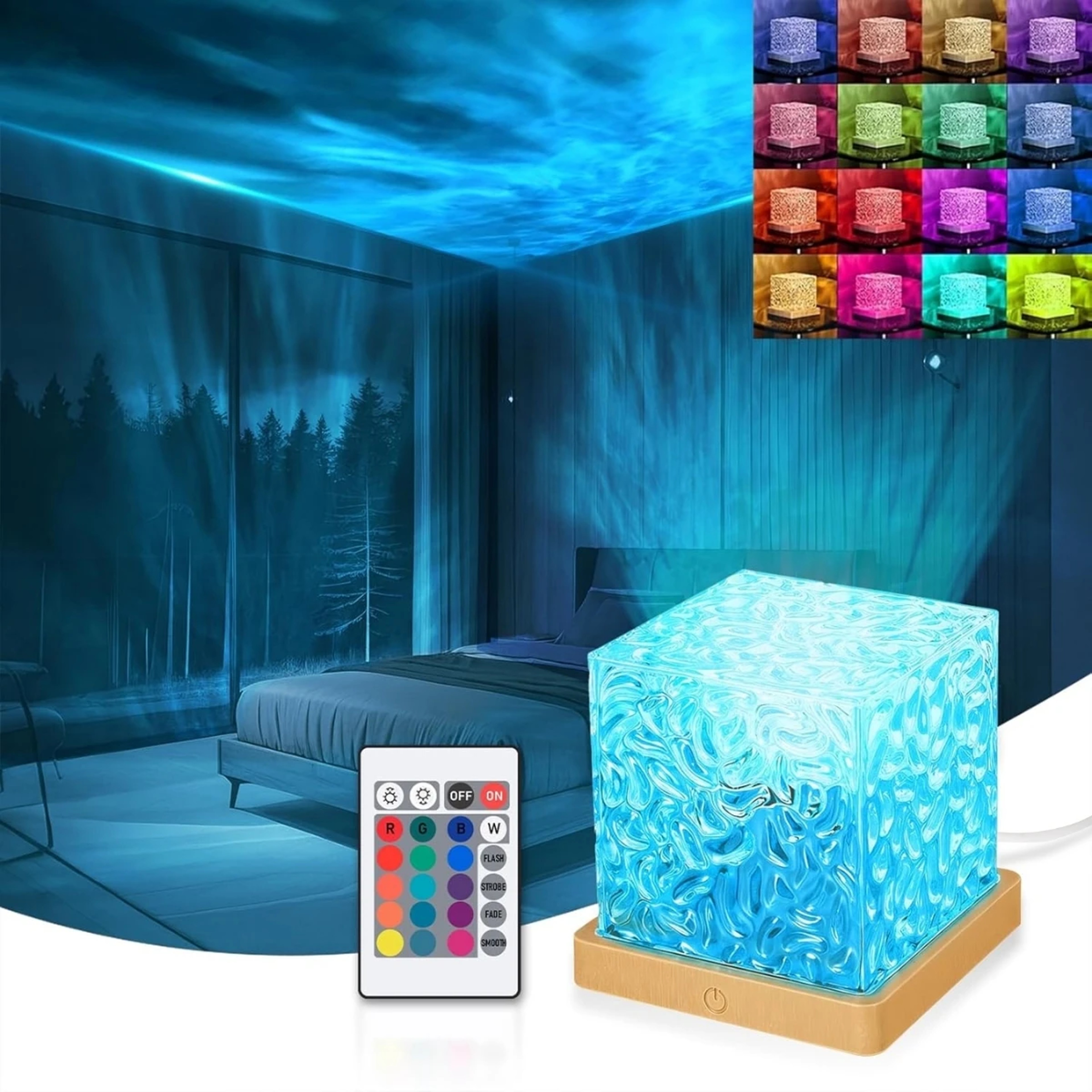 Water Ripple Ambient Light Rotating Table Lamp Bedroom Light And Shadow Atmosphere Bedside Night Li 0
