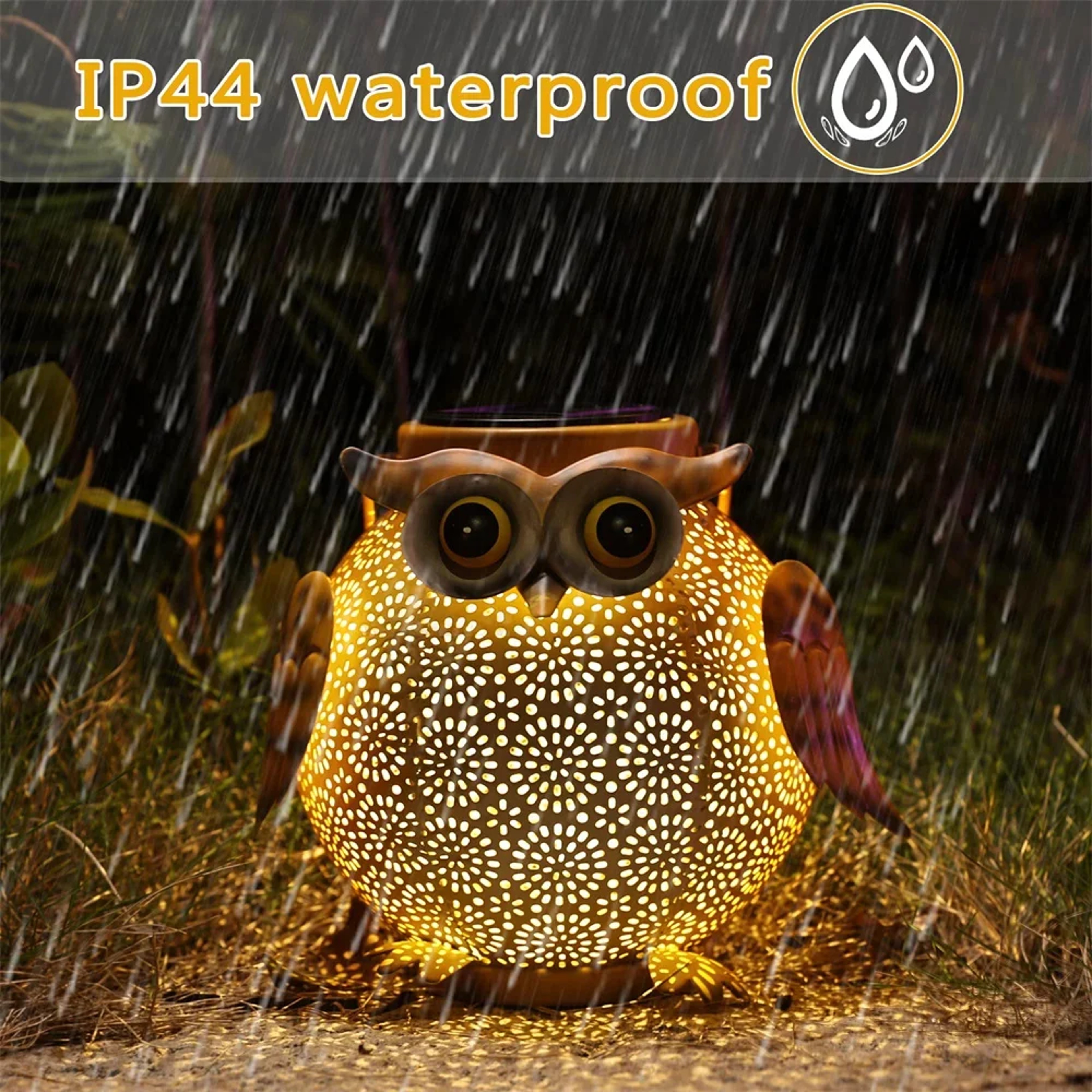 Owl Hanging Solar Lanterns, Waterproof Metal Decorative Solar Lights for Garden, Patio, Yard, Table, Pathway Outdoor – view 4