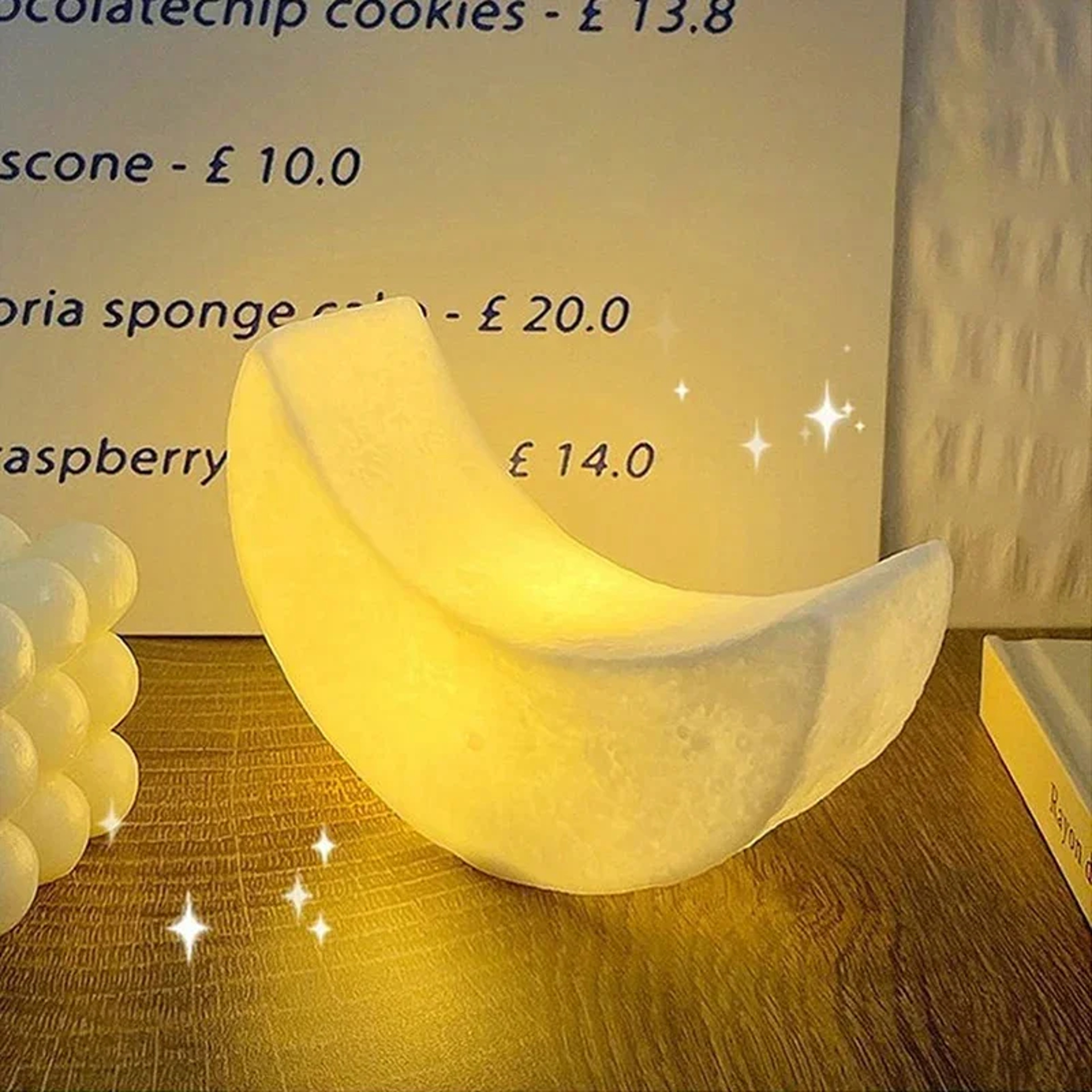 Battery Powered LED Cartoon Moon Shaped Night Light Atmosphere Table Lamp For Bedroom Bedside Livin 1