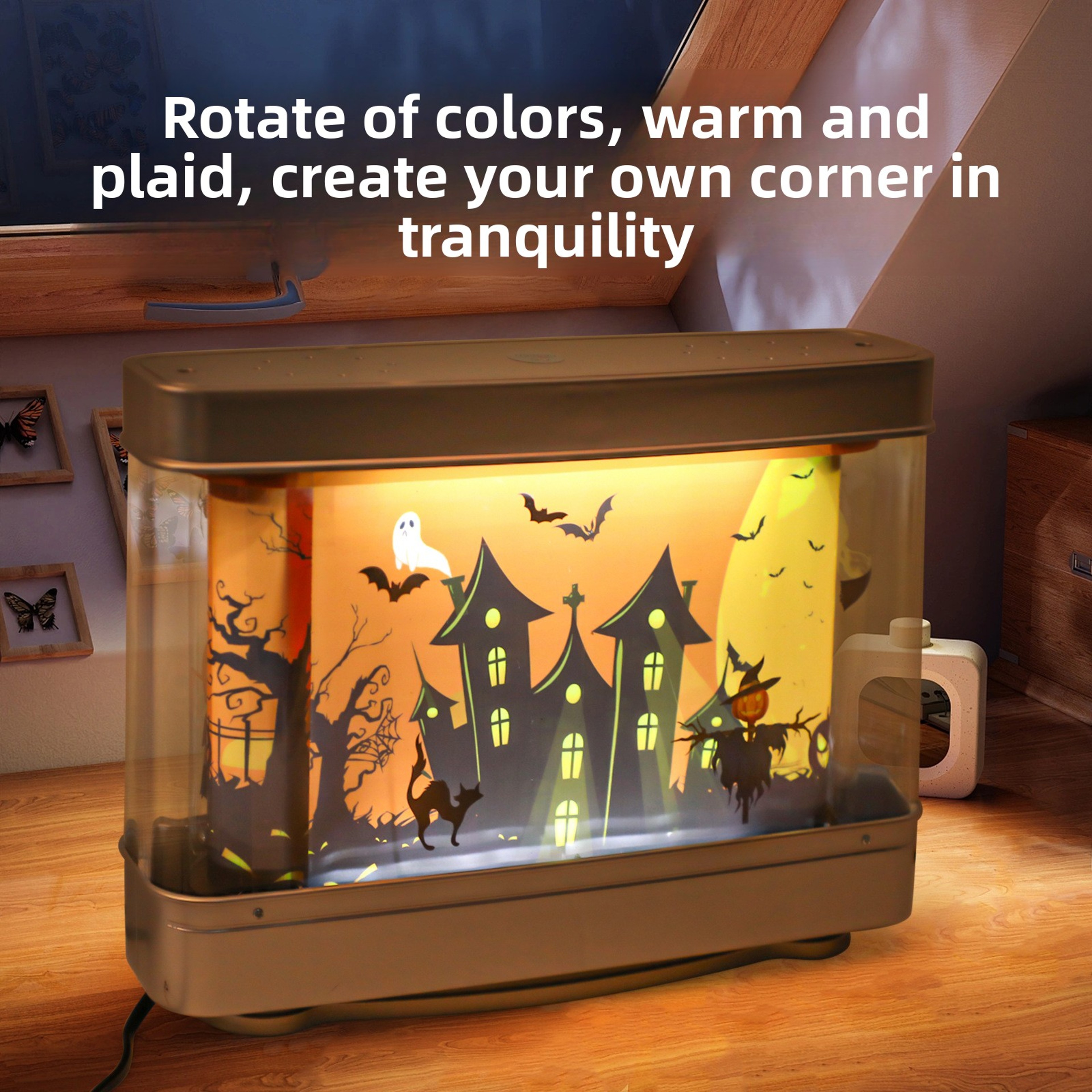 Halloween Ghost Night Light Fake Aquarium Decorative Halloween Lamp Kids Bedroom Party Decor Spooky