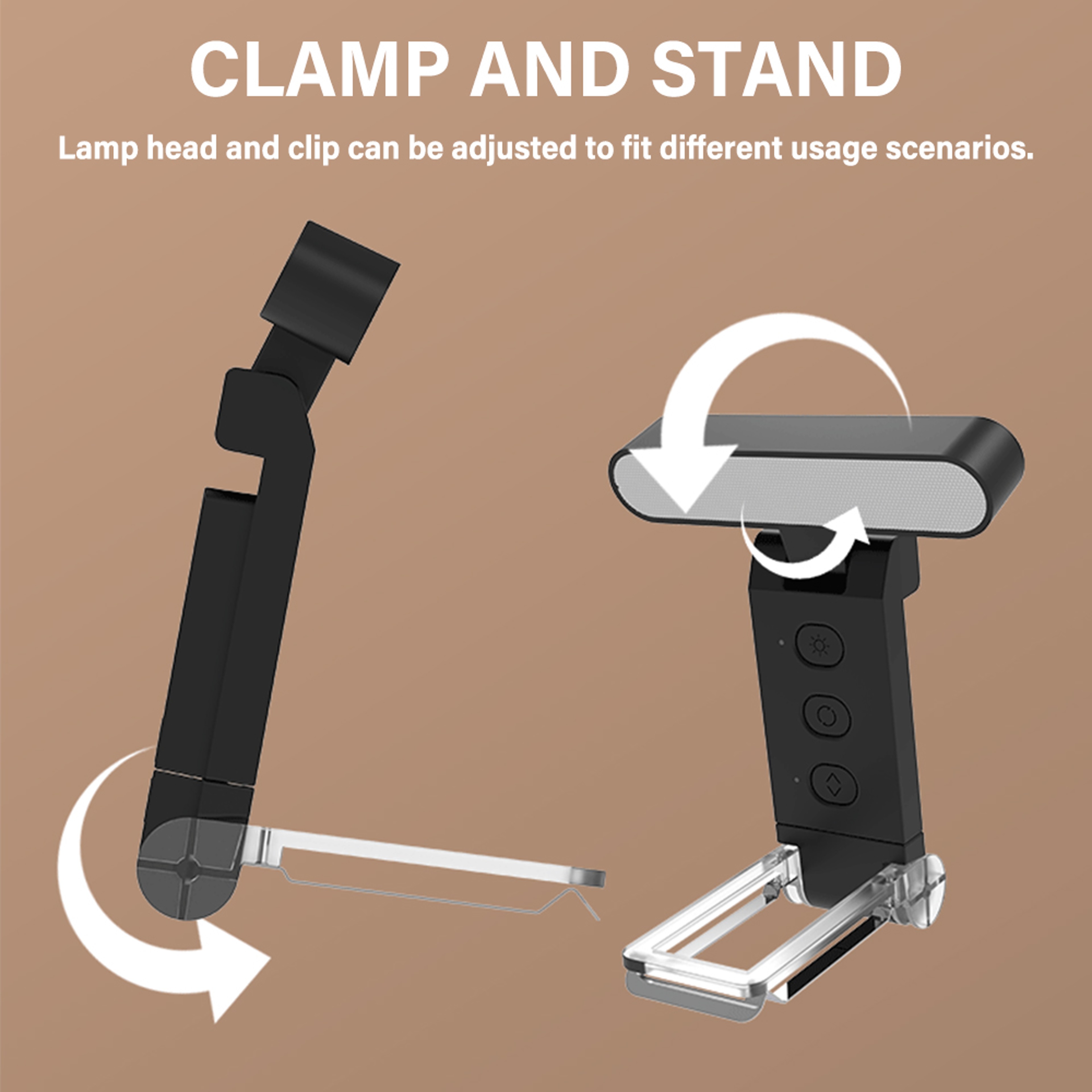 USB Clipon Reading Light Portable Rechargeable Book Clip Lamp For School Fold Able LED Bookmark Lig
