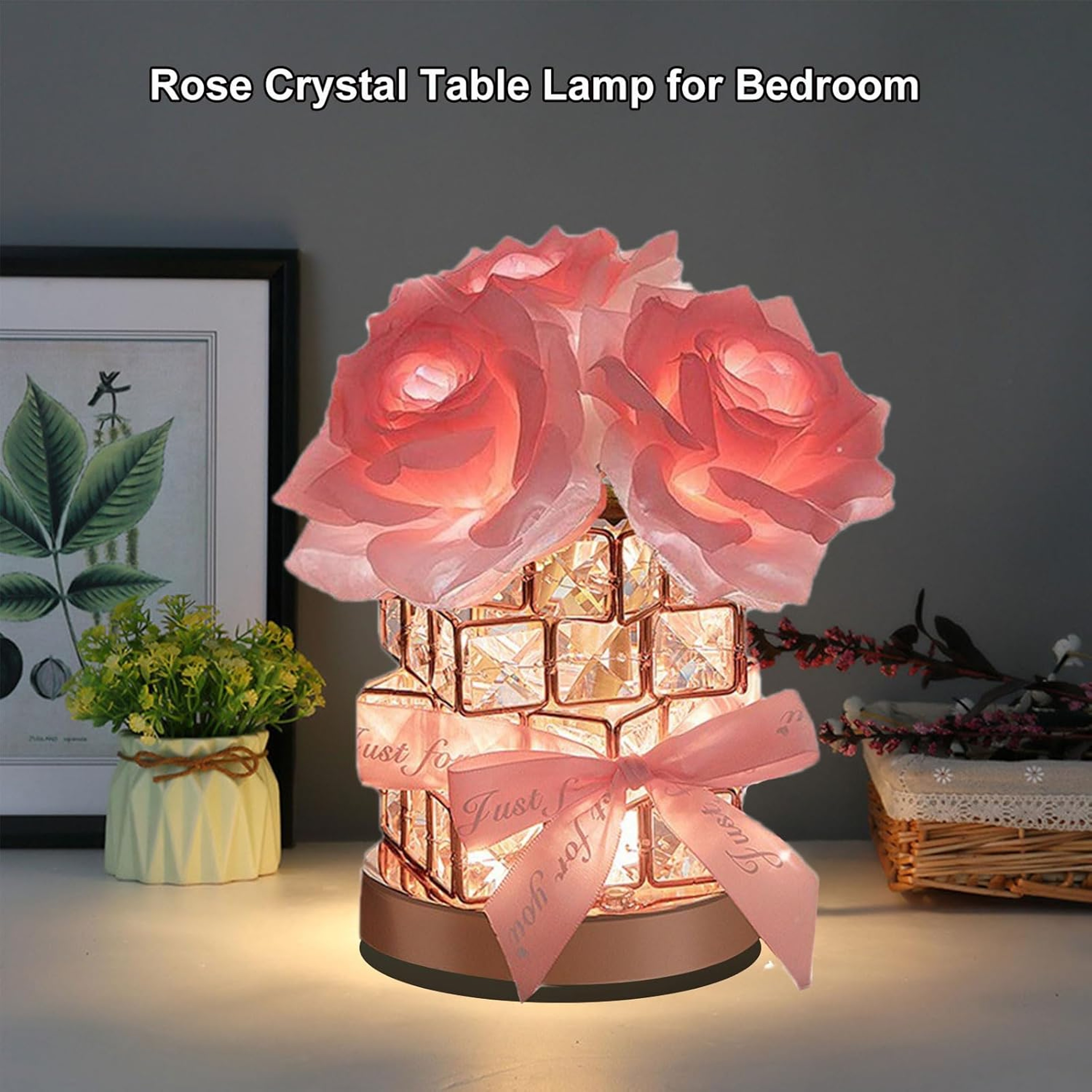 Rubiks Cube Rose Night Light Table Lamp, Atmosphere Gift for Bedroom, Living Room, Birthday, Valentines Day Decor – view 2