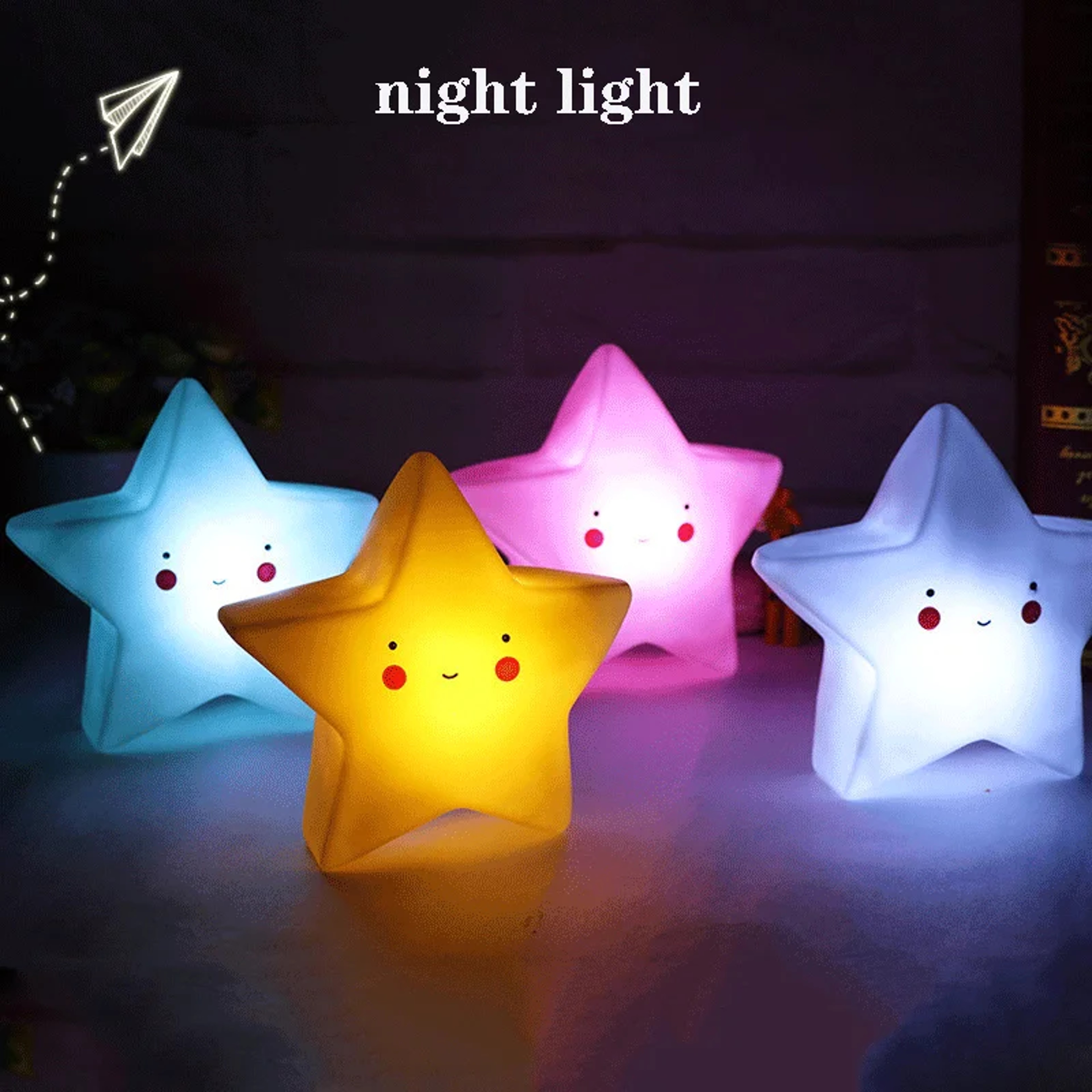 Night Light Cartoon Fantasy Mini LED Star Moon Interior Lighting Baby Room Decoration Children Gift 2
