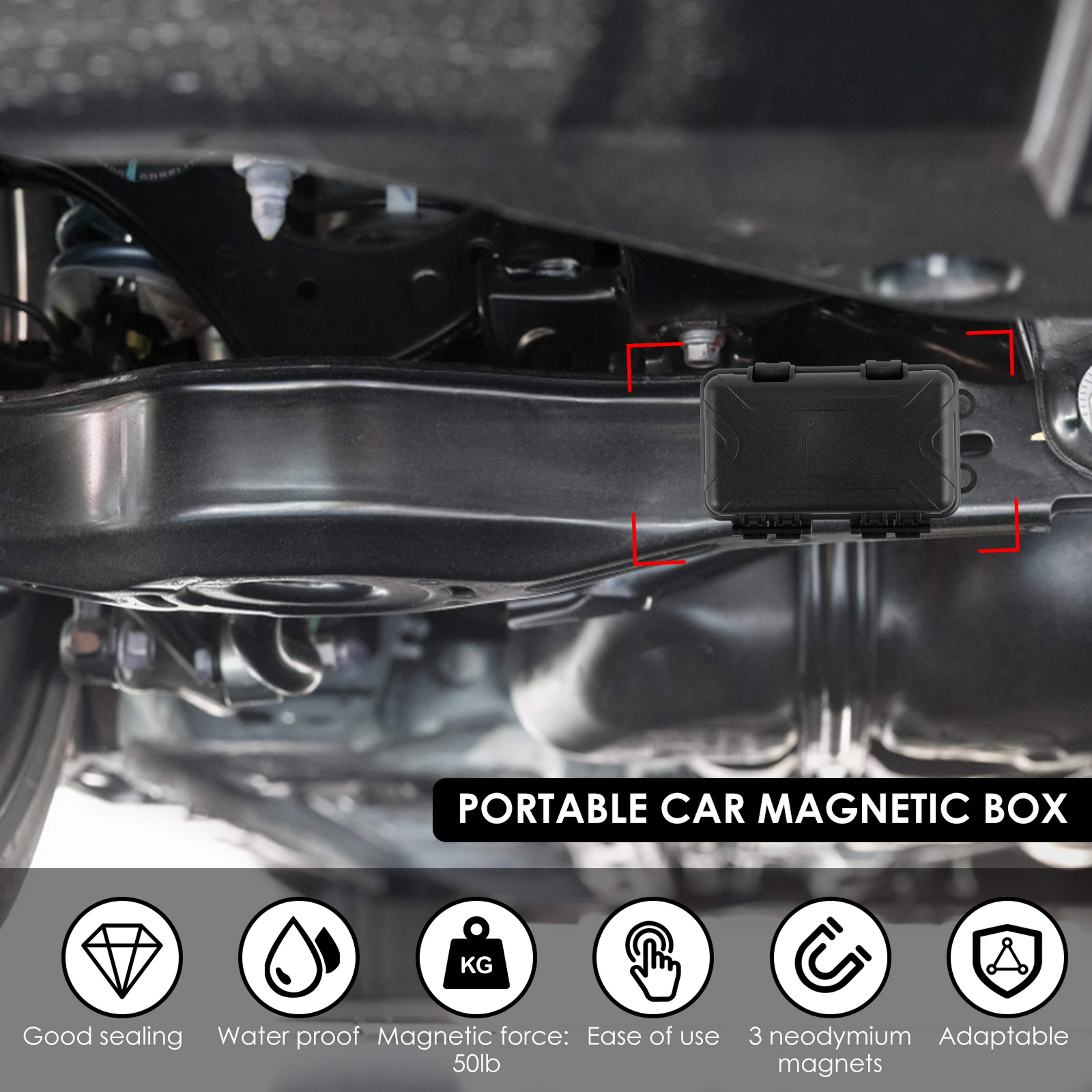 Upgraded New Magnetic Key Holder Waterproof Under Car Hide Key Box Rustproof Key Hider MultiFunctio 1