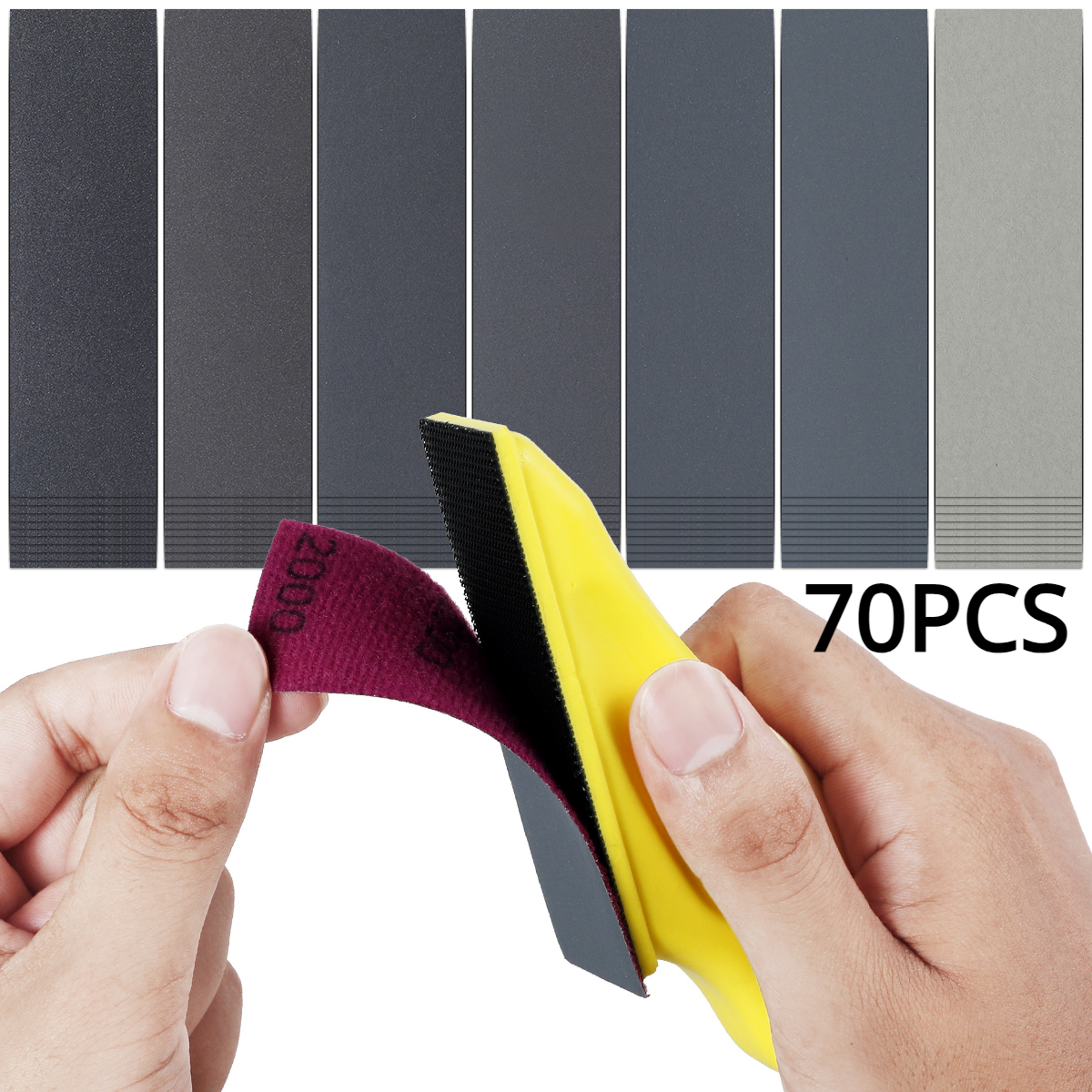 Hand Sandpaper MINI Sander Kit Loop Sander Paper Assorted Grit Wet Dry Sanding Strip Detail Tool Wi 1