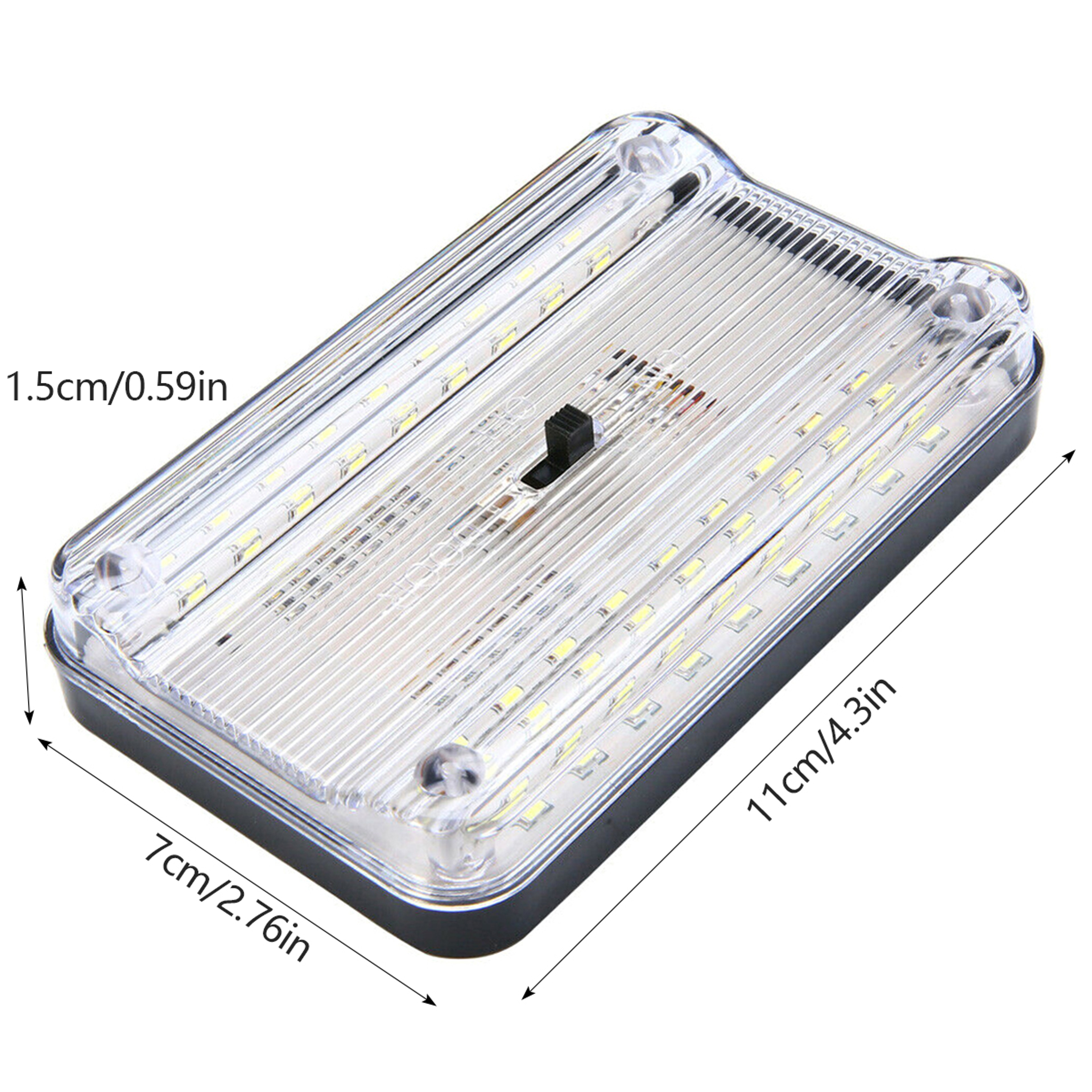 LED Car White Rectangular Lights Ceiling Lamp Auto Dome Reading Light Trunk Lamp With OnOff Switch 5