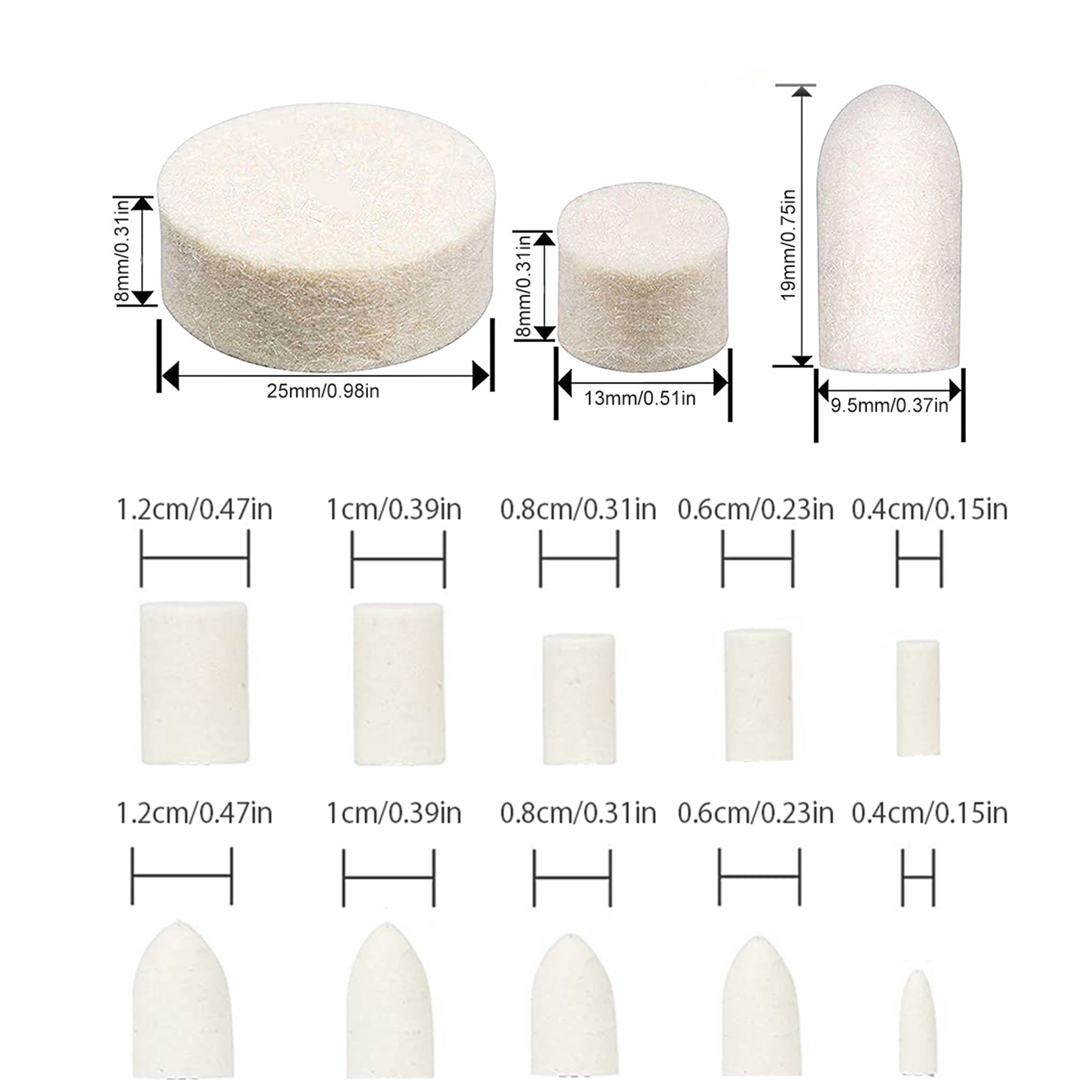 Wool Felt Grinding Sanding Head Polishing Wheel Tool Combination Set Shank Dremel Drill For Jewelle
