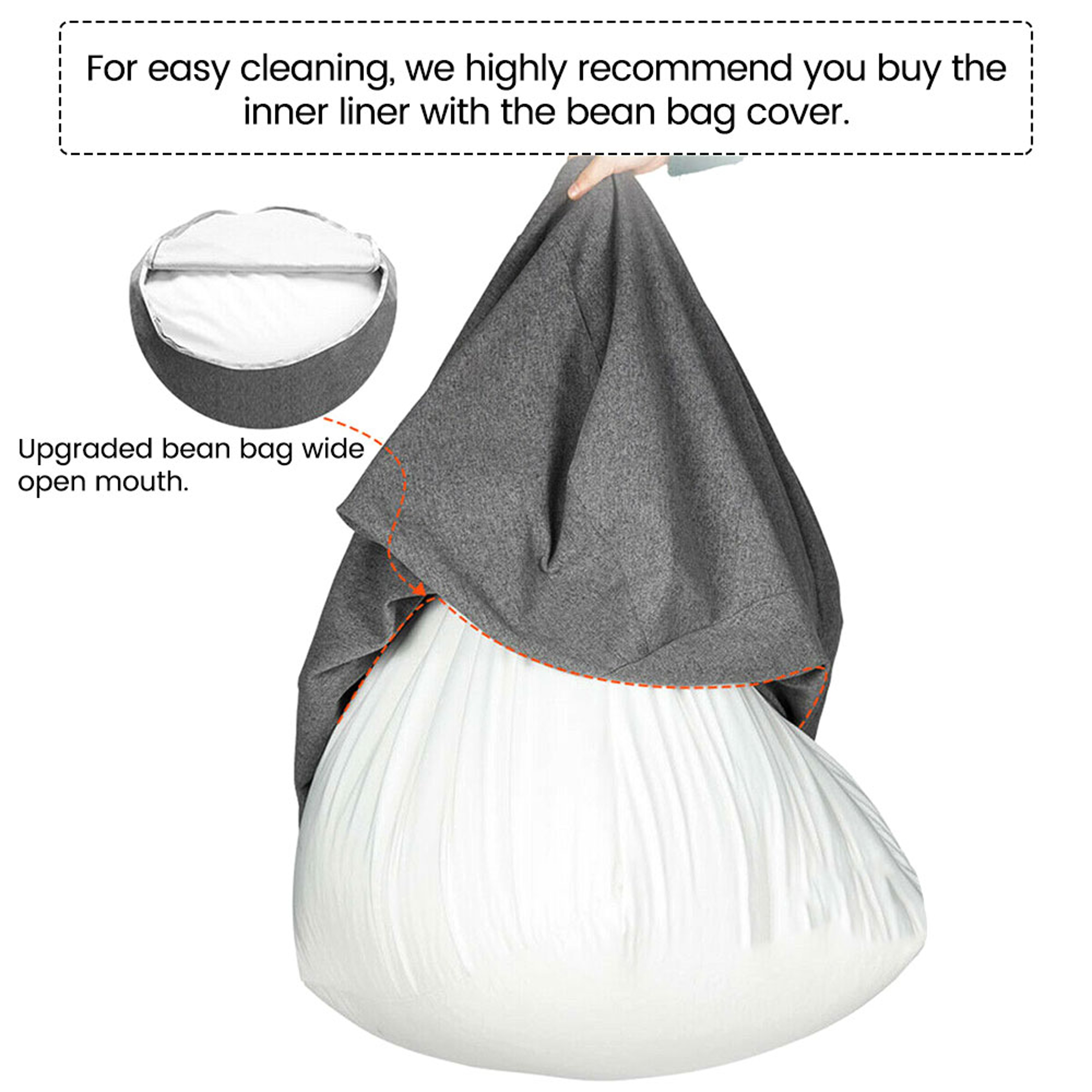 Sofas Cover Removable Lazy Sofa Inner Liner Antifouling Replacement Bean Bag Inner Liner Bean Chair 4