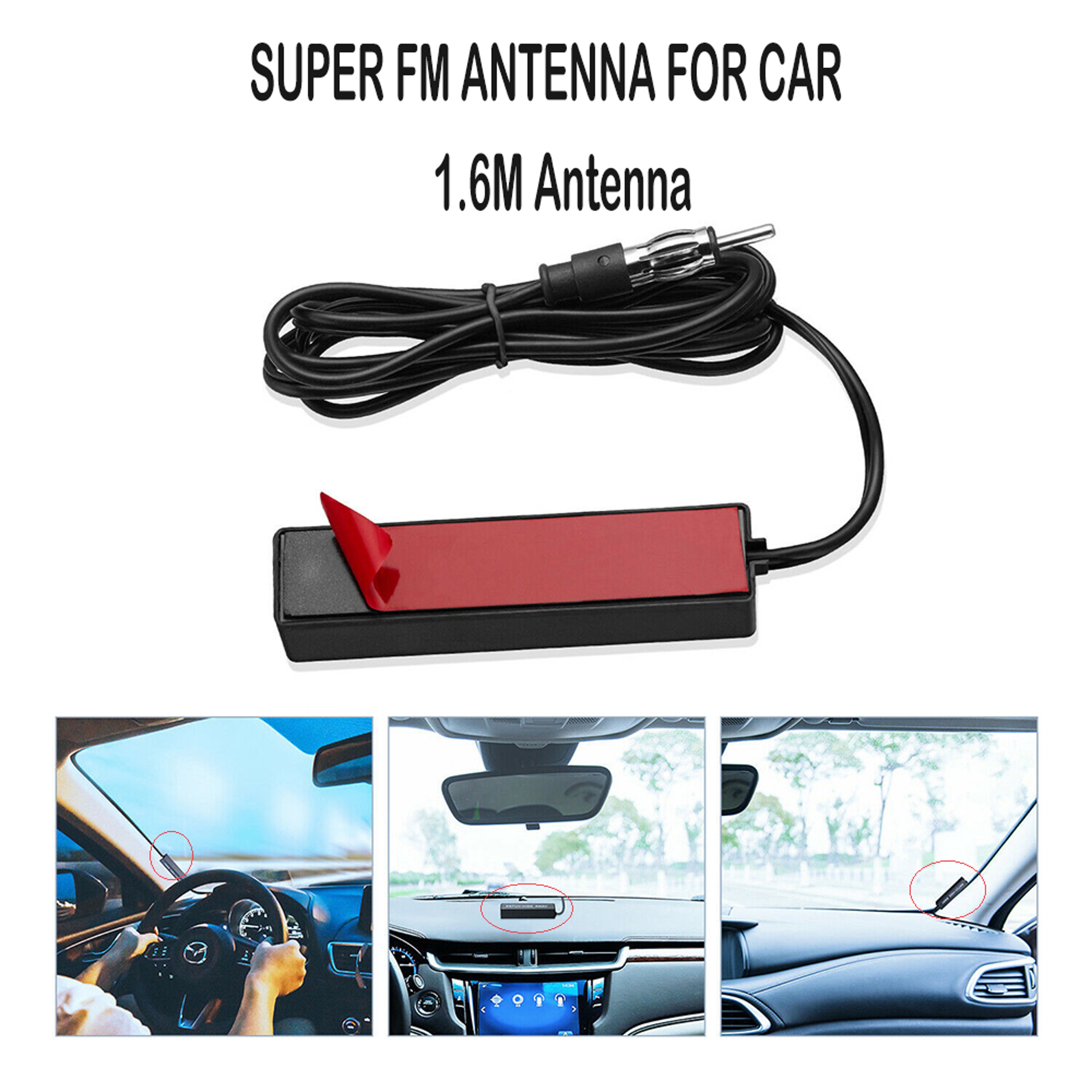 Universal Hidden Amplified Antenna Kit, Electronic Stereo AM/FM Radio, Fits Car, Truck, Motorcycle, Boat, Golf Cart – view 1