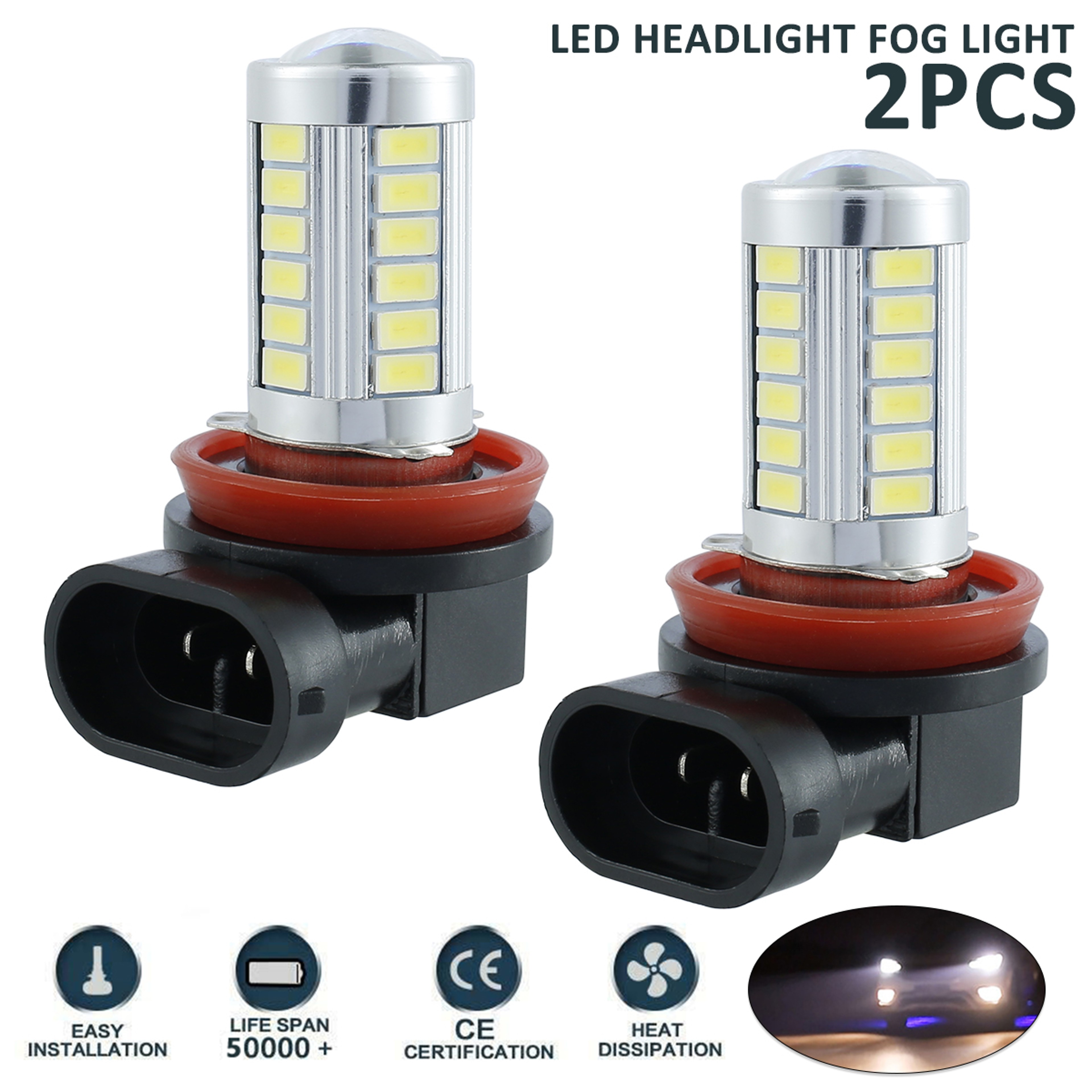Auto LED Fog Light Bulbs Plug And Play Car Driving Lamp Replacement 1