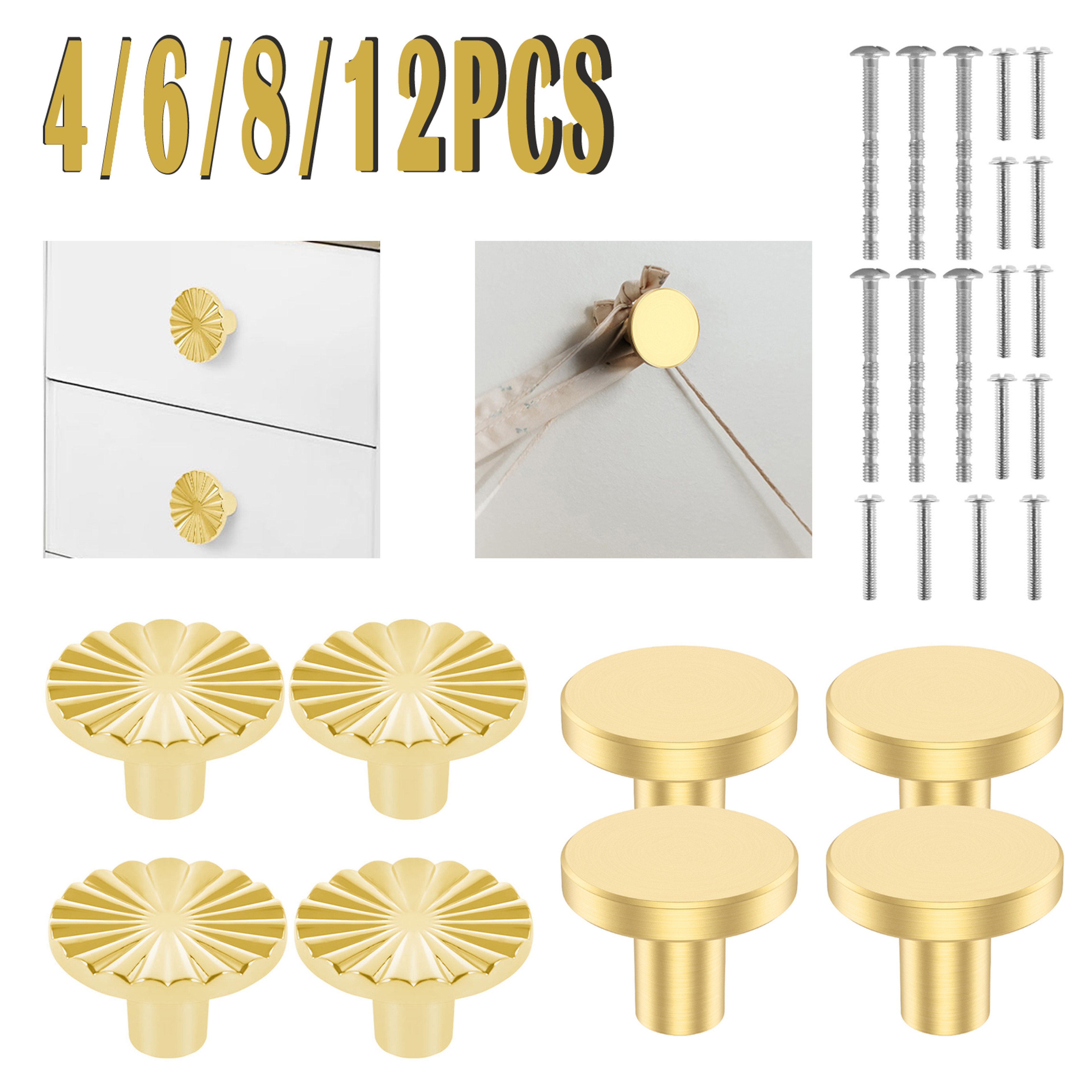 Solid Brass Drawer Knobs Antique Design Cupboard Door Knob Round Pure Copper Dresser Handle Knob 1