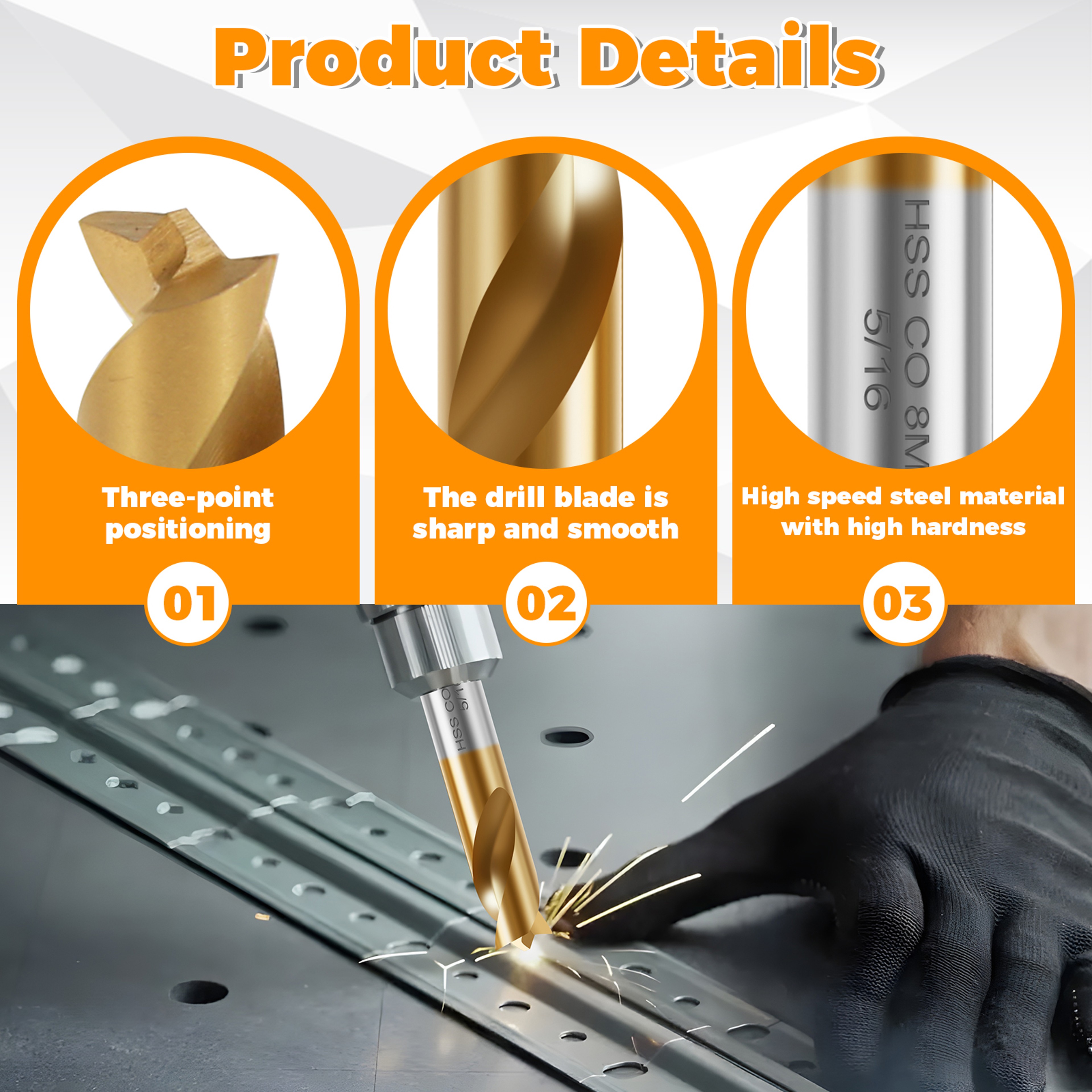 Cobalt Spot Weld Drill Bit Set Kit HighSpeed Cobalt Steel Weld Cutter Tool For Removal 3
