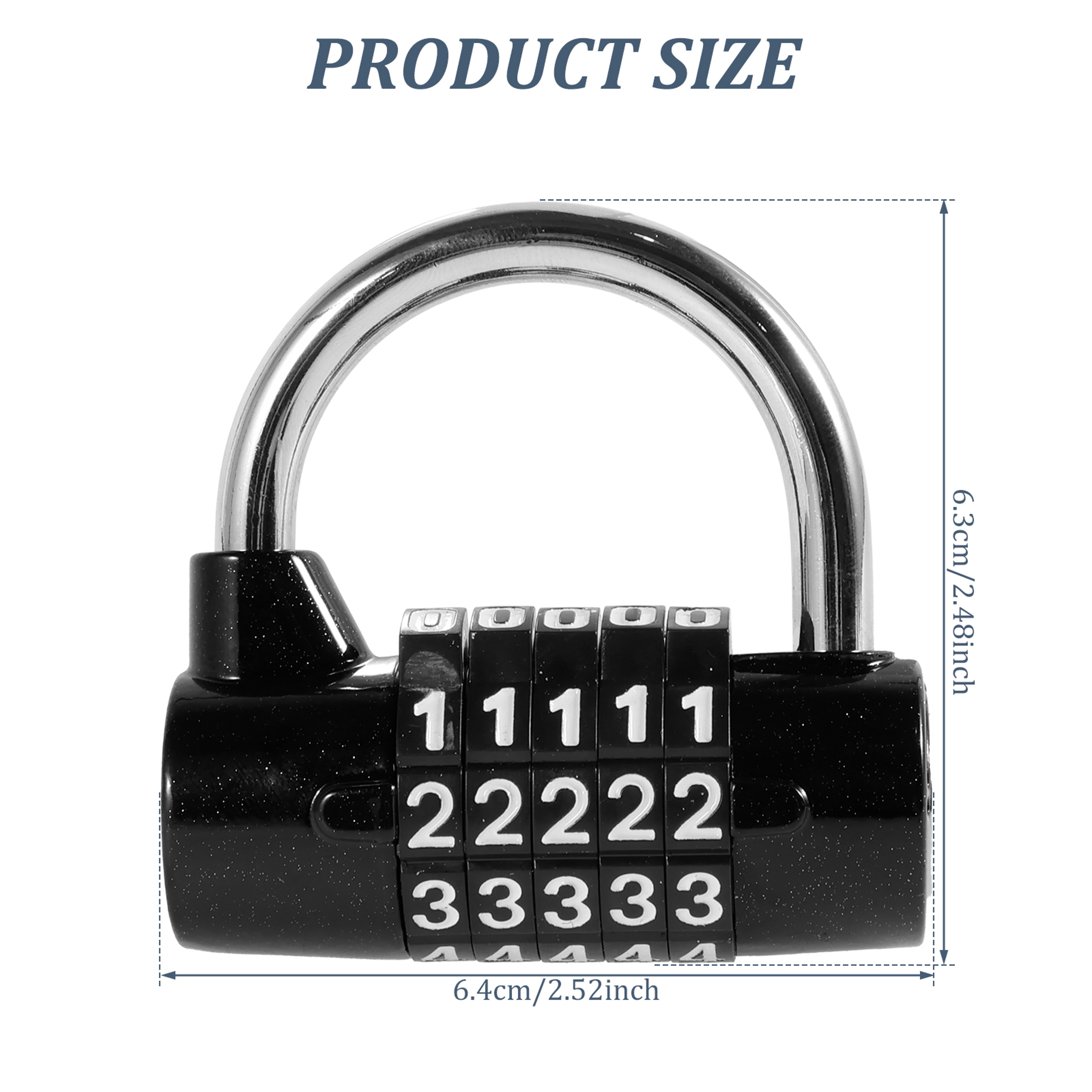 Padlock Combination Digit Zinc Alloy, Door Lock, Luggage, Gym Locker, Toolbox, Safe Case – view 7