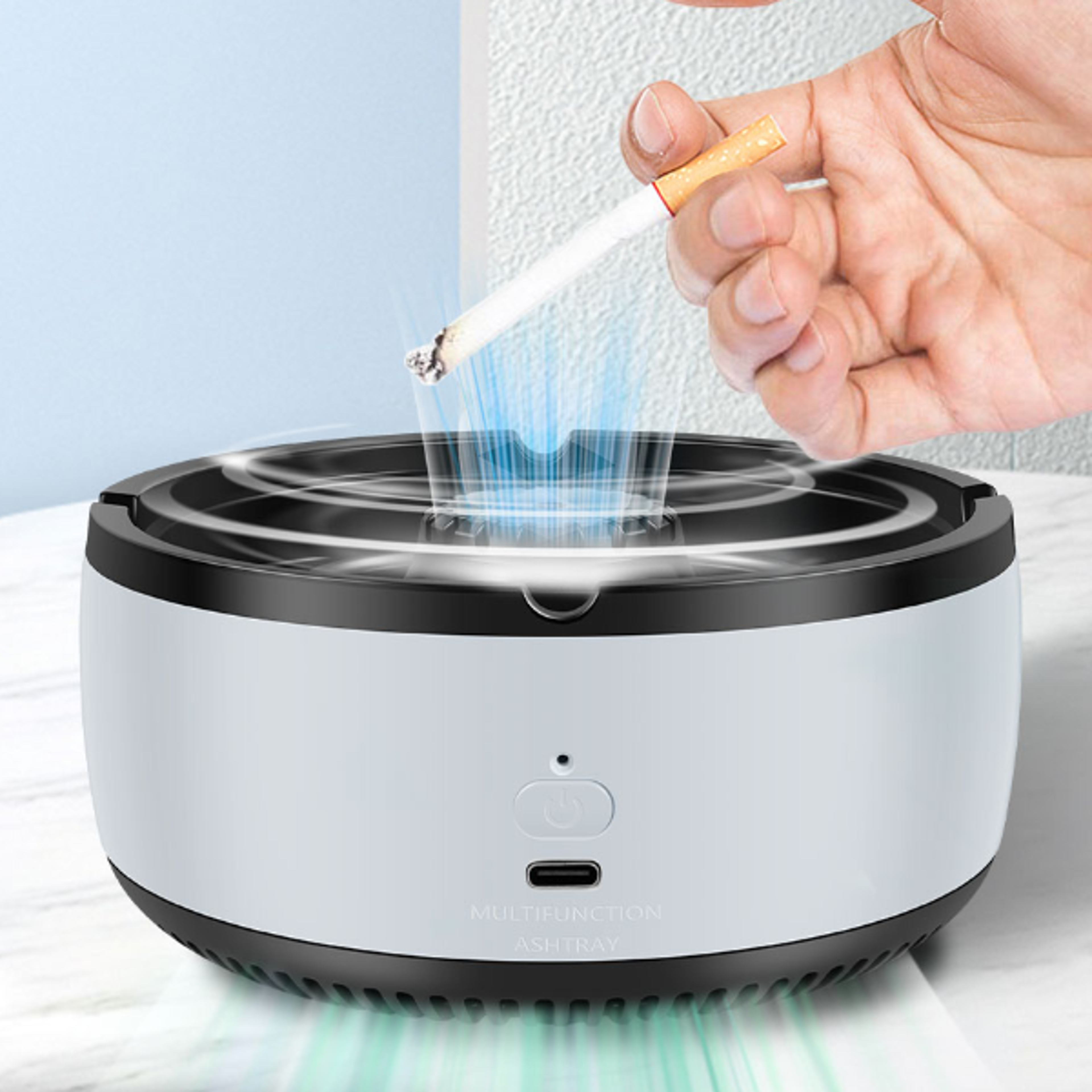 Purifier Ashtray Smoking Accessories with Lid Filter SecondHand Smoke Remove Odour for Family Of