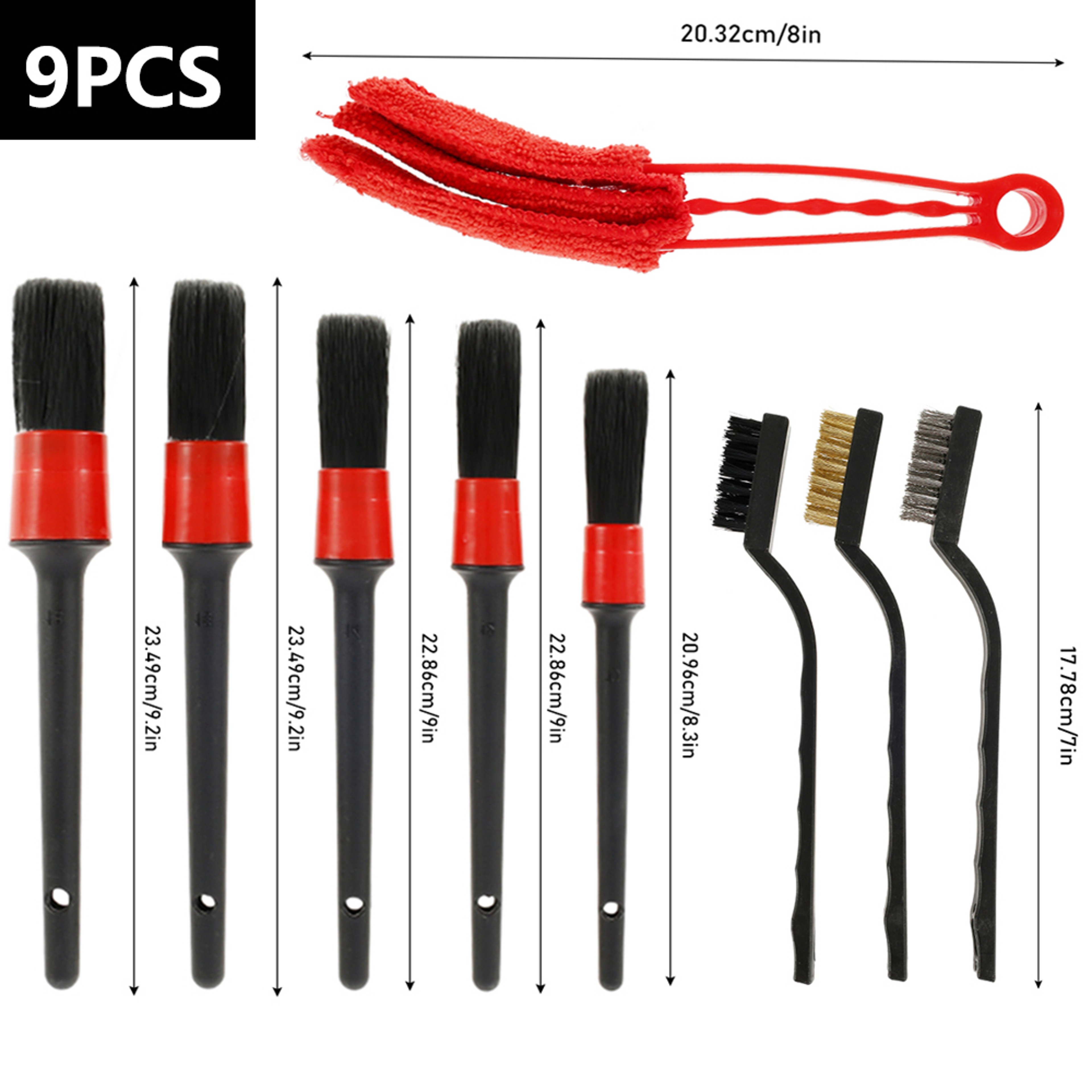 Cleaning Detailing Leather Air Vents Care, Dust Clean Brush Set for Car, Motorcycle Interior, Exterior Tools – view 7