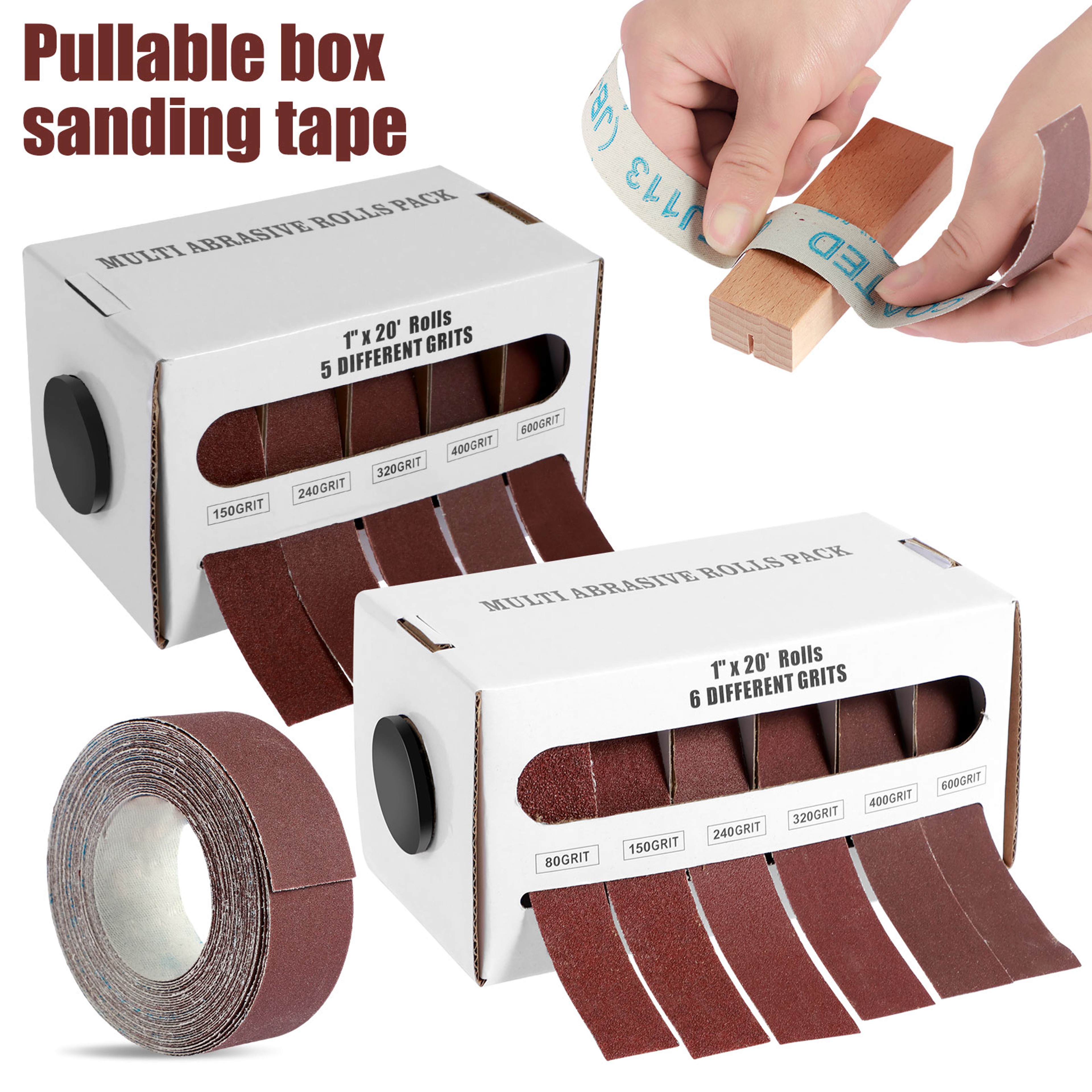 Roll Grits Sandpaper Dry Grinding Emery Sanding Belt Abrasive Paper Pack With Dispenser Cloth For M 1
