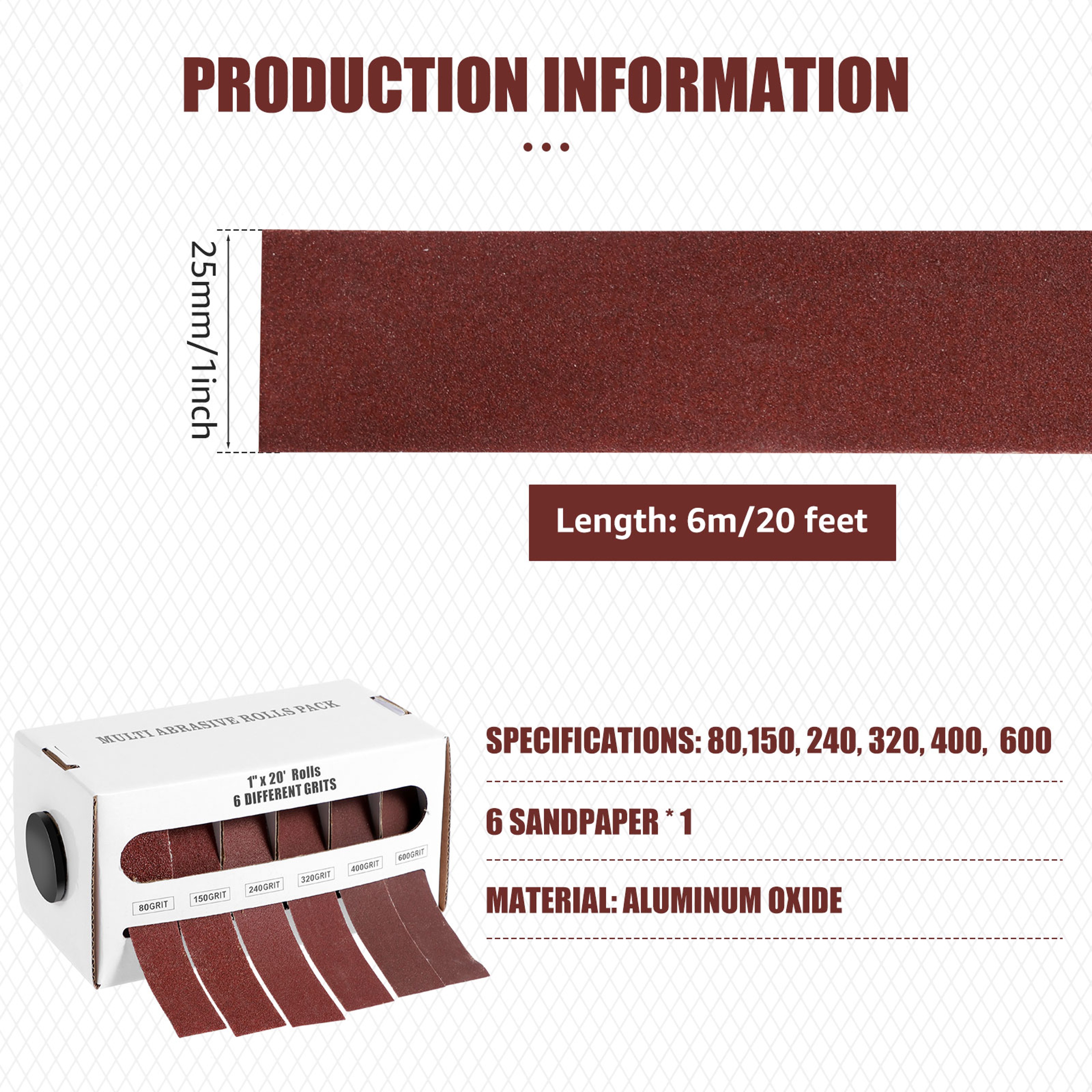 Roll Grits Sandpaper Dry Grinding Emery Sanding Belt Abrasive Paper Pack With Dispenser Cloth For M 7