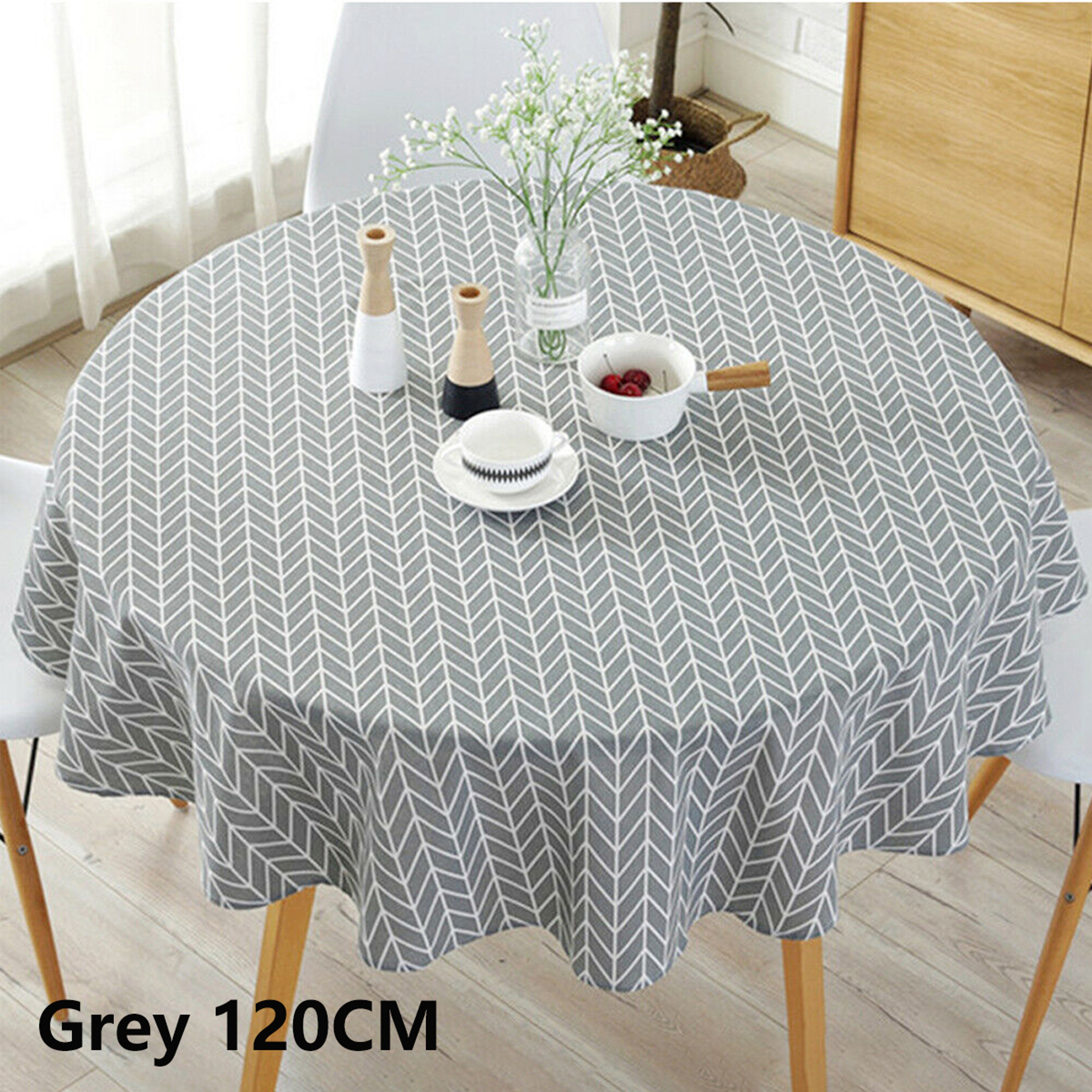 Nordic Round Tablecloths Washable Cotton Linen Dining Table Pad Perfect For Banquet Wedding Christm