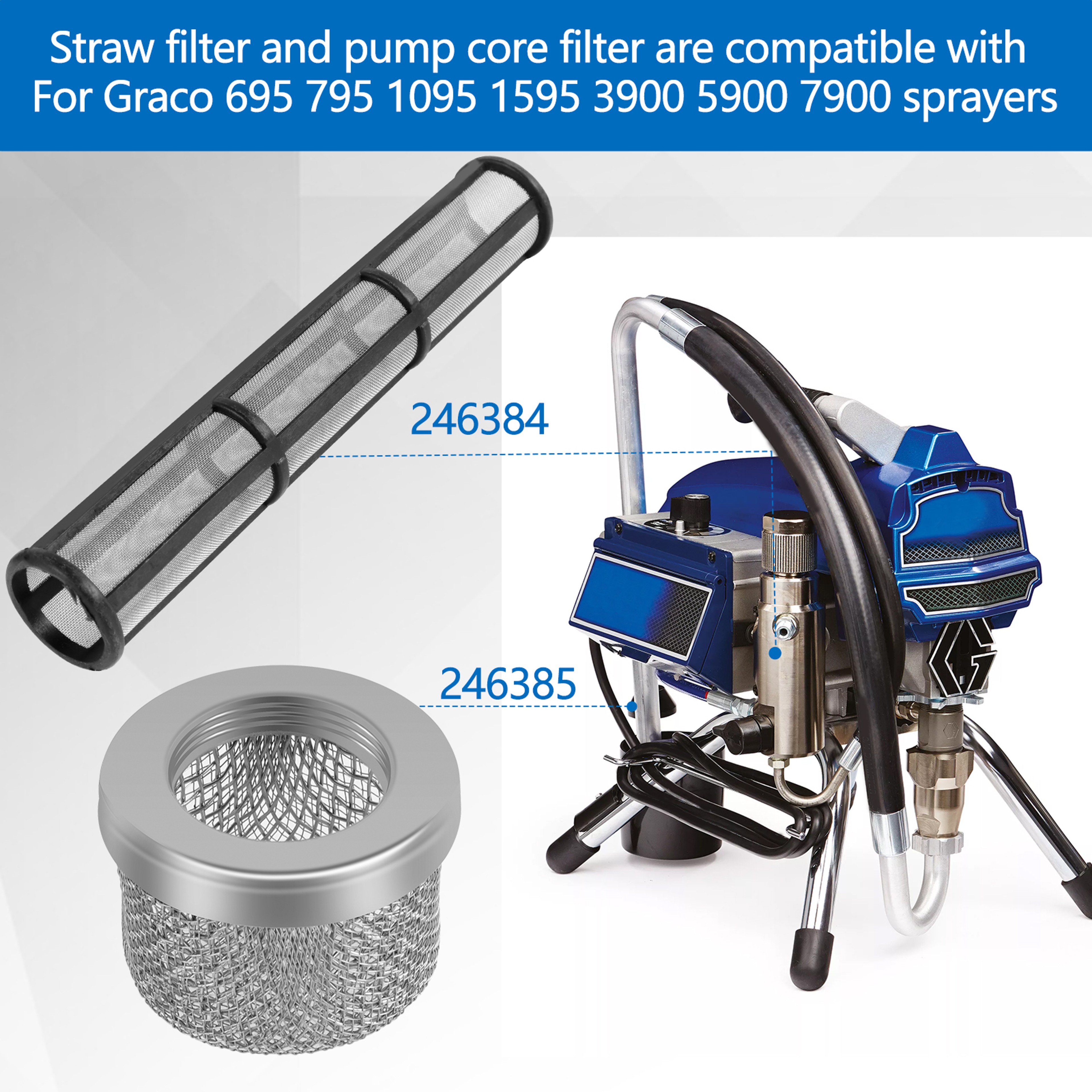 Spray Gun Filter, Airless Spray Gun Accessories Filter, Compatible with Most Airless Guns – view 3