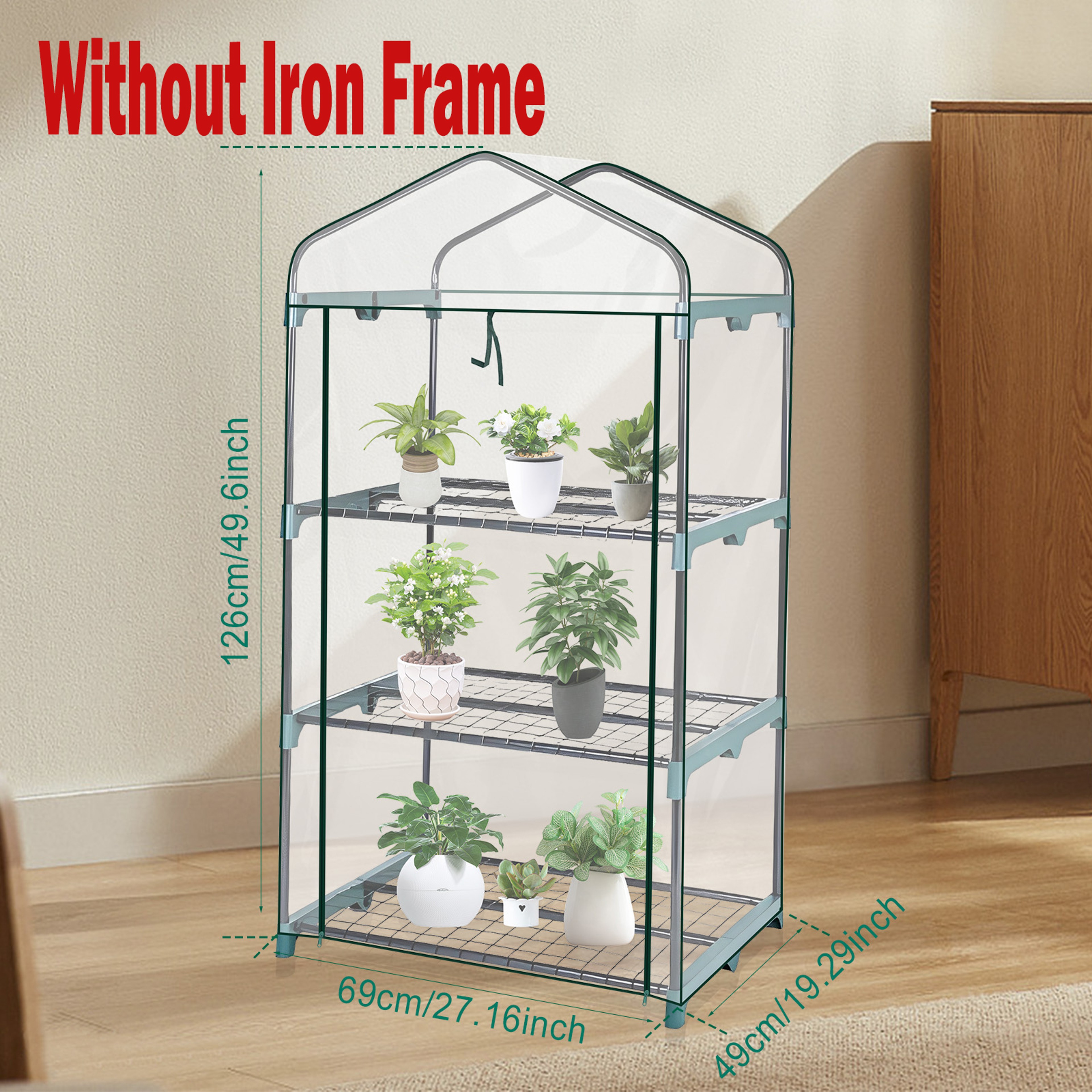 Garden Greenhouse Walkin Green House Transparent Cover With Doors  Windows Waterproof Frost Protect 6