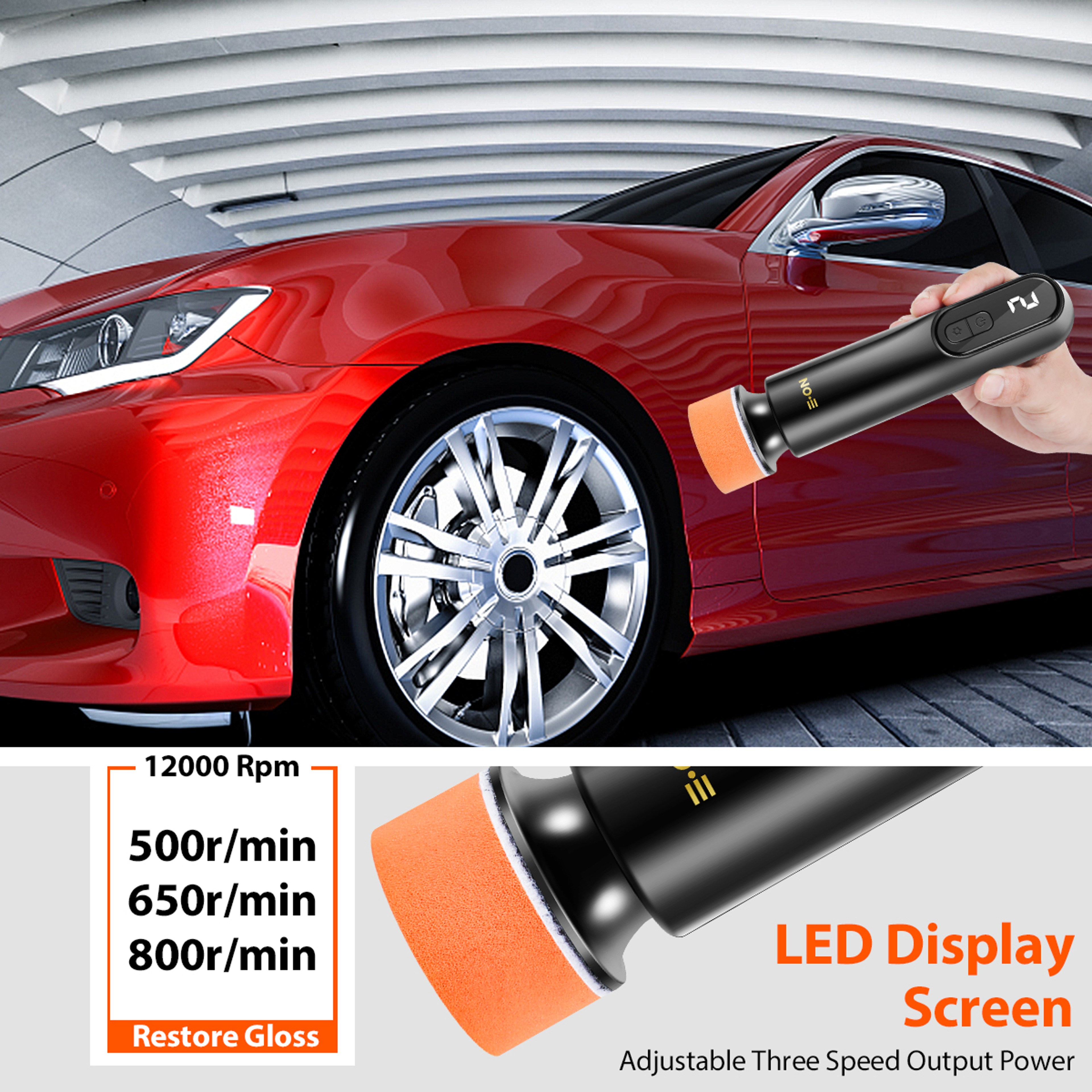 Car Polisher Machine Wireless Electric Polishing Wax Tool Adjustable Speed LED Display Auto Polish  2