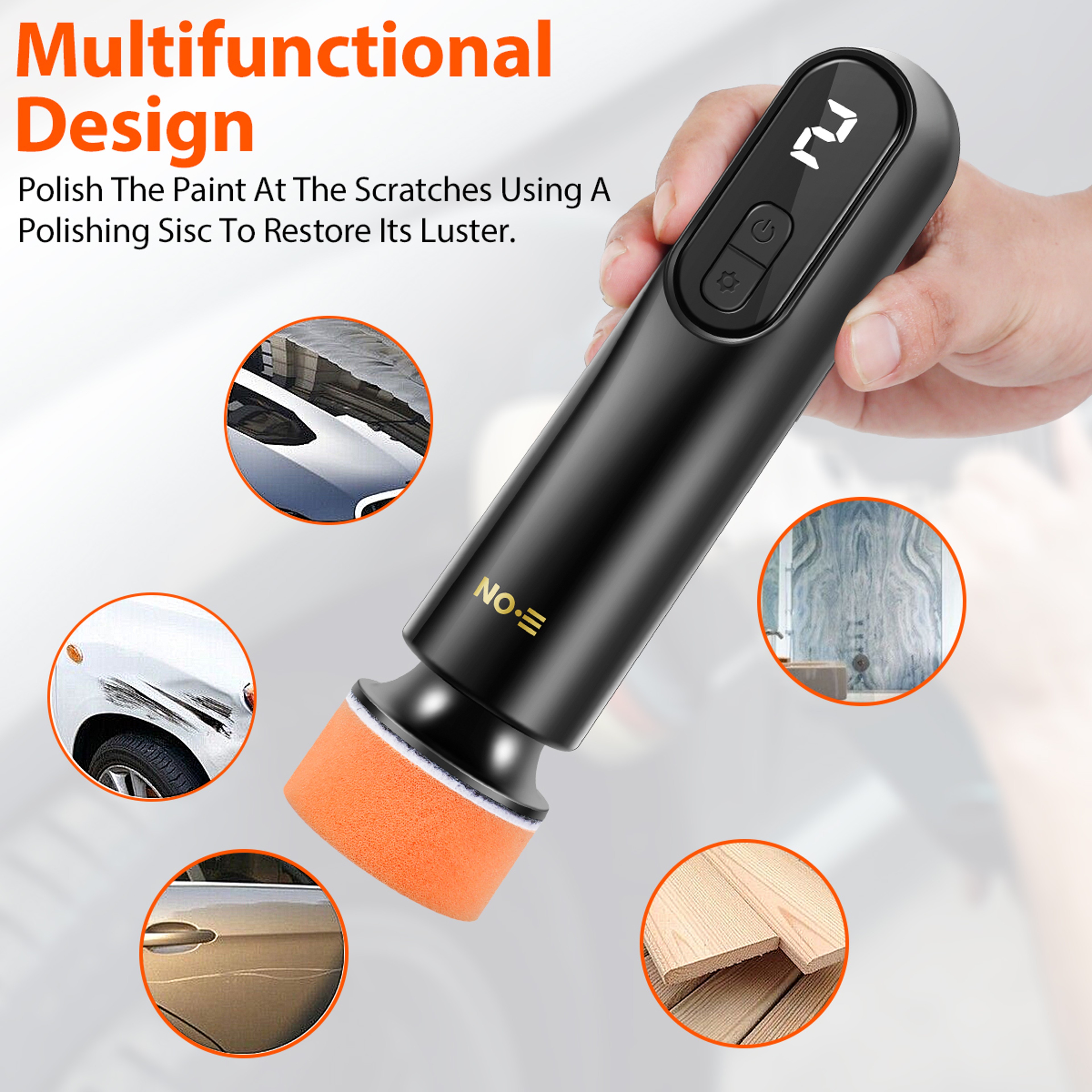 Car Polisher Machine Wireless Electric Polishing Wax Tool Adjustable Speed LED Display Auto Polish  3
