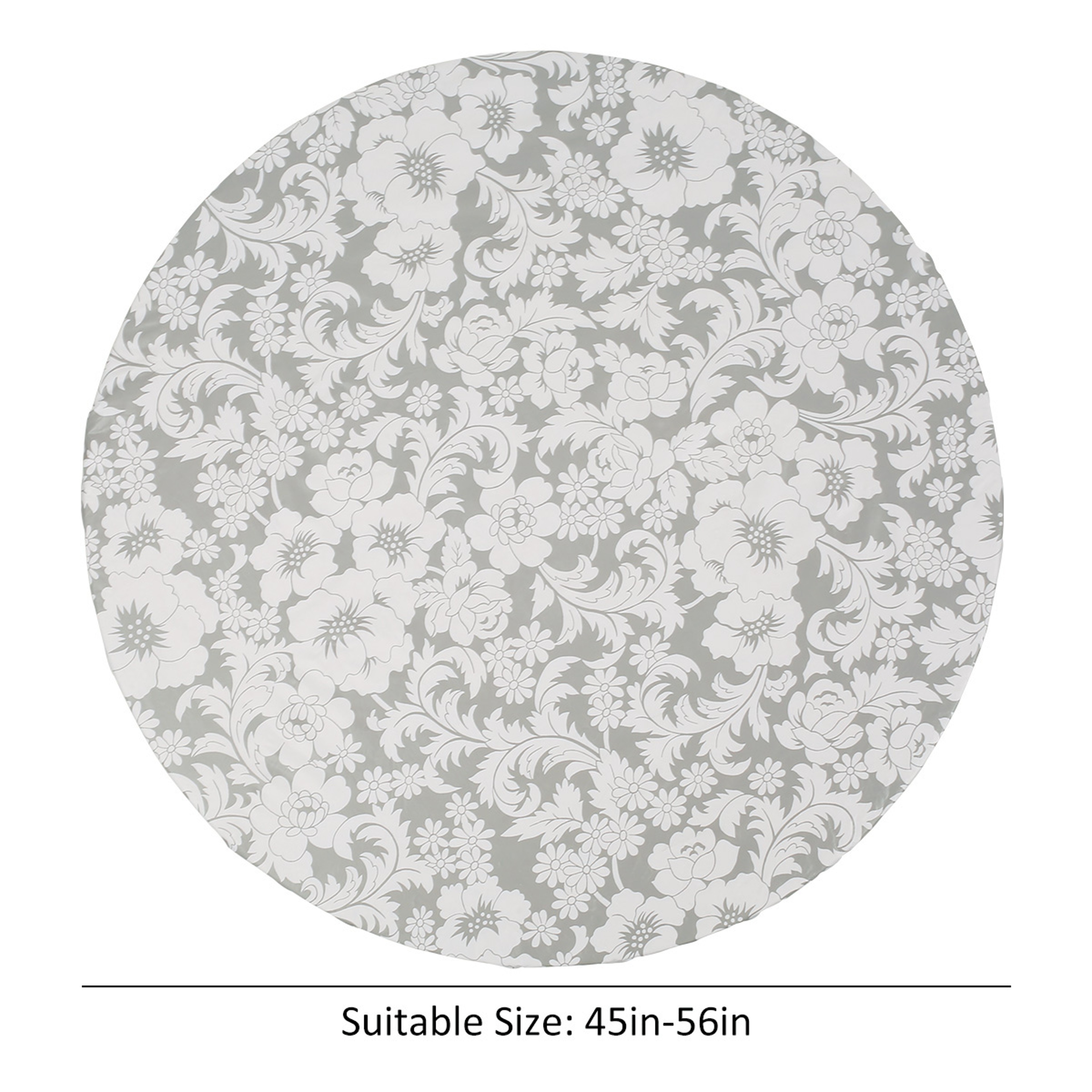 Water Proof Round Table Cloth Elastic Fixation PVC Table Cover Flannel Backed Table Pad For Dining