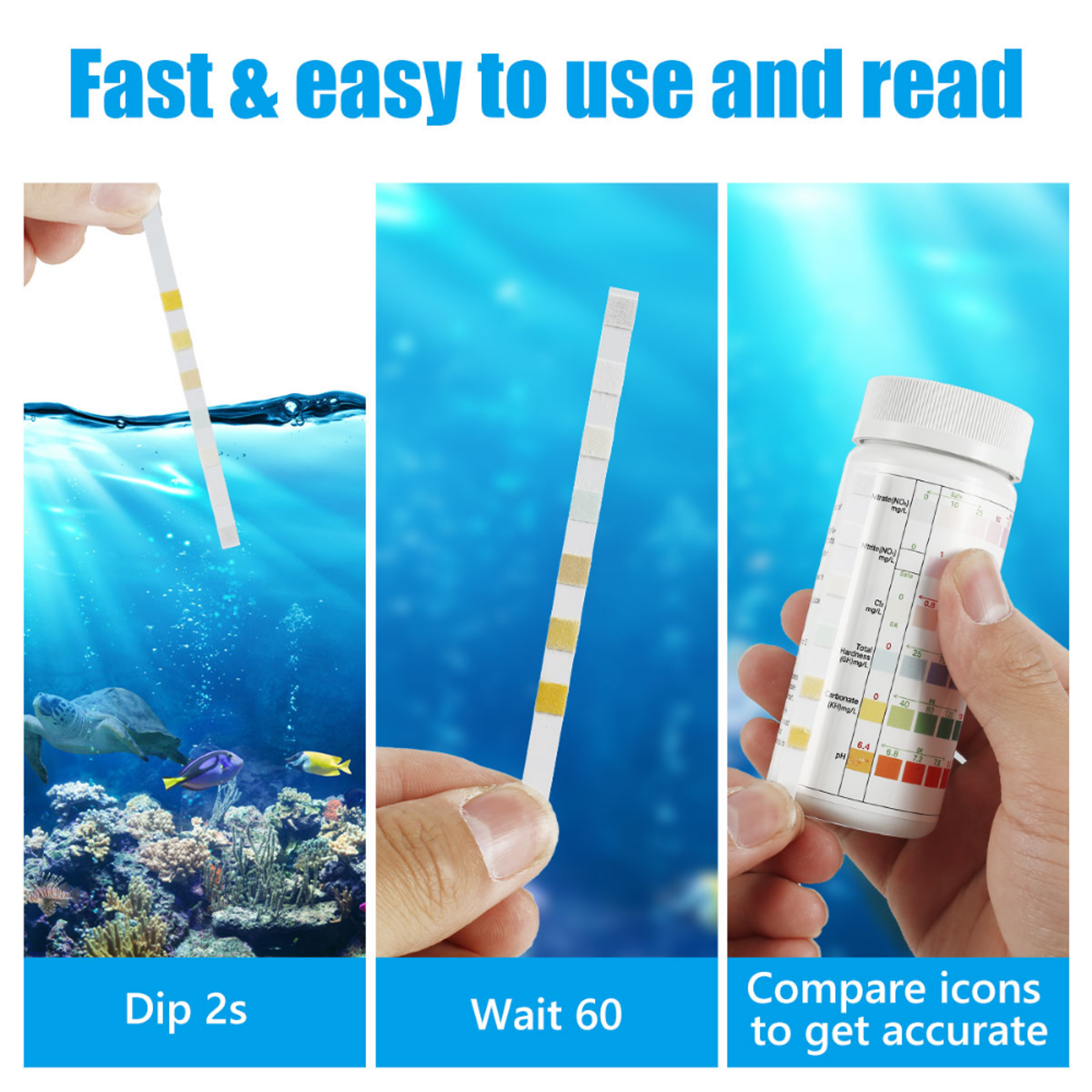Aquarium Test Strips Kit For Fish Tank Freshwater  Saltwater PH And Water Quality Test Strips 2