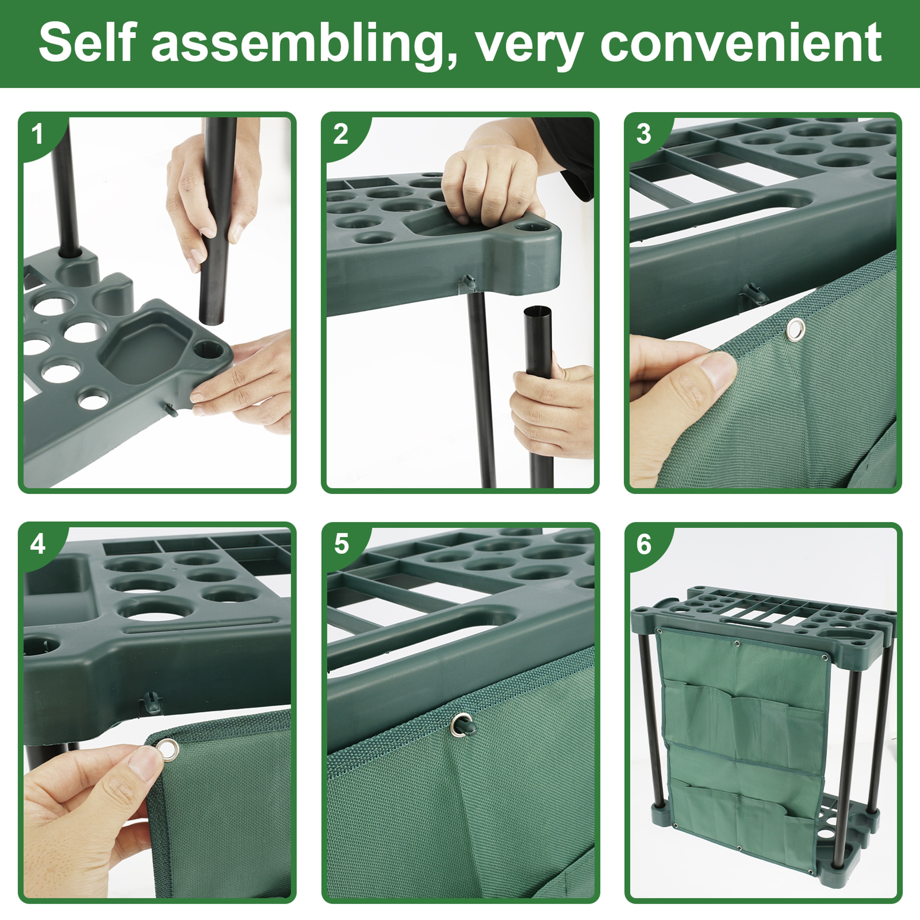 Tool Storage Rack 33 Compartments Large Garden Tool Organizer Lightweight Construction Farm Tool 3