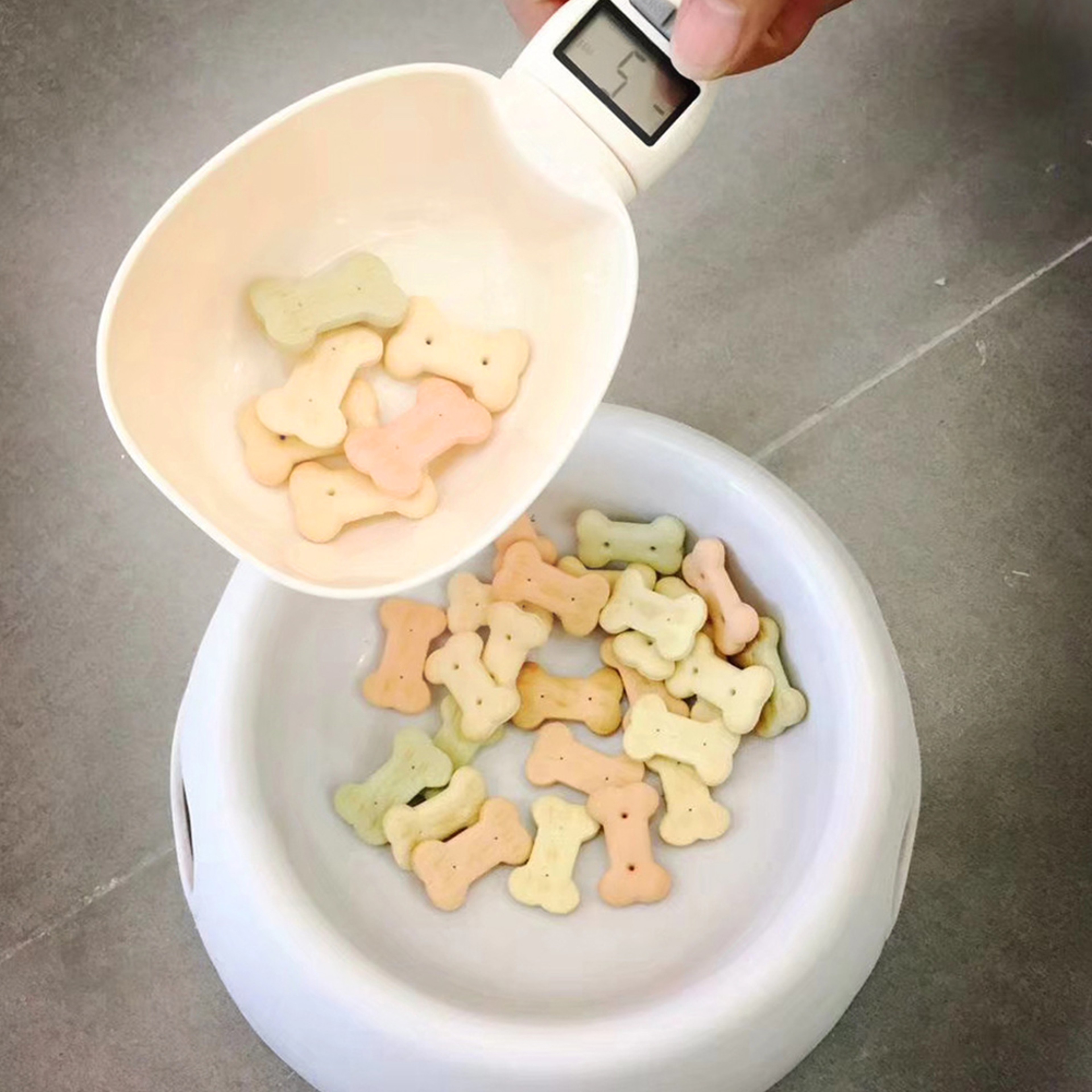 Mini Pet Food Scale Spoon Electronic Measuring Cup Dog Cat Feeding Bowl Portable Volume Weighing Me 0