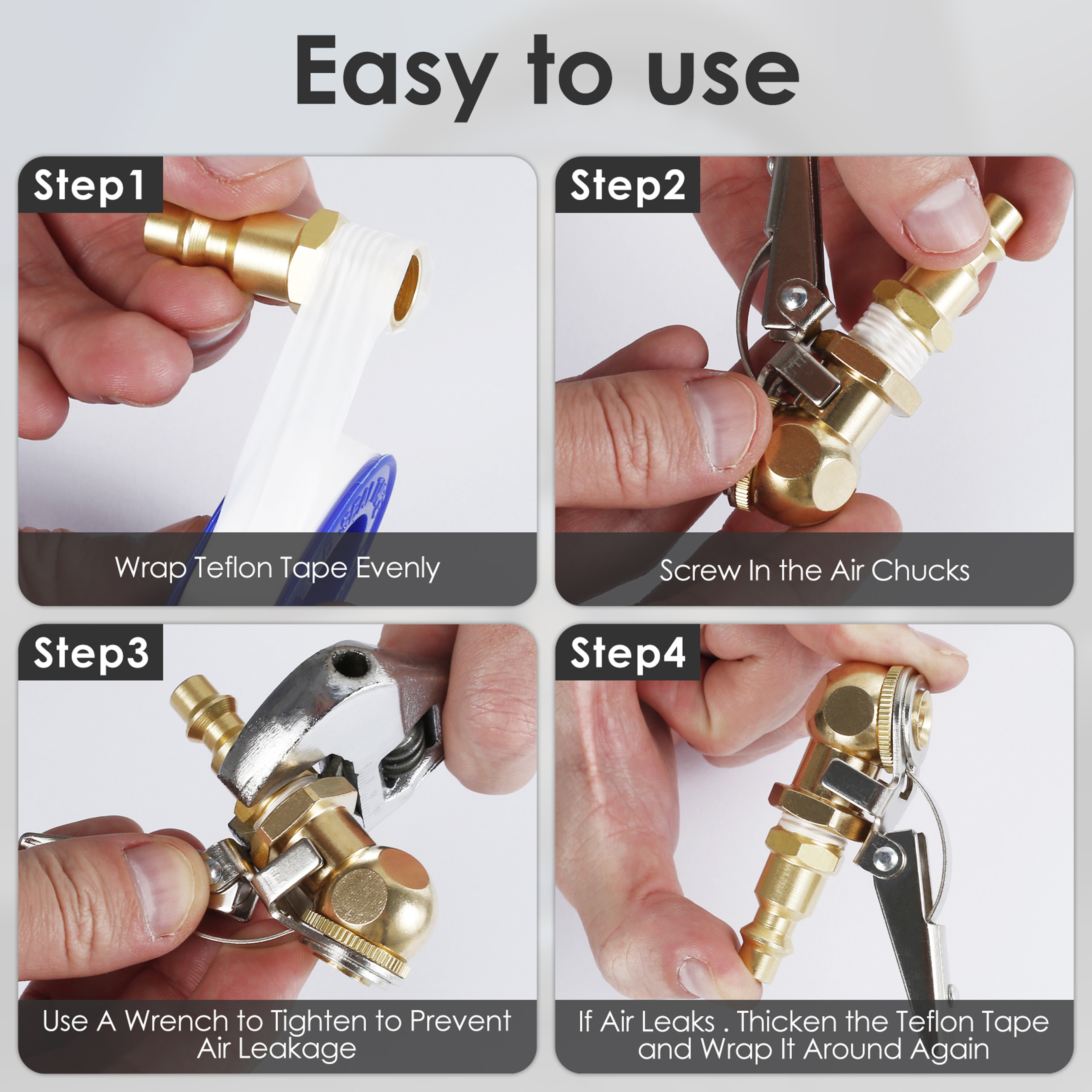 Car Air Pump Nozzle Adaptor FNPT Tire Air Chucks Car Infiltrator Valve Connector Clamp 3
