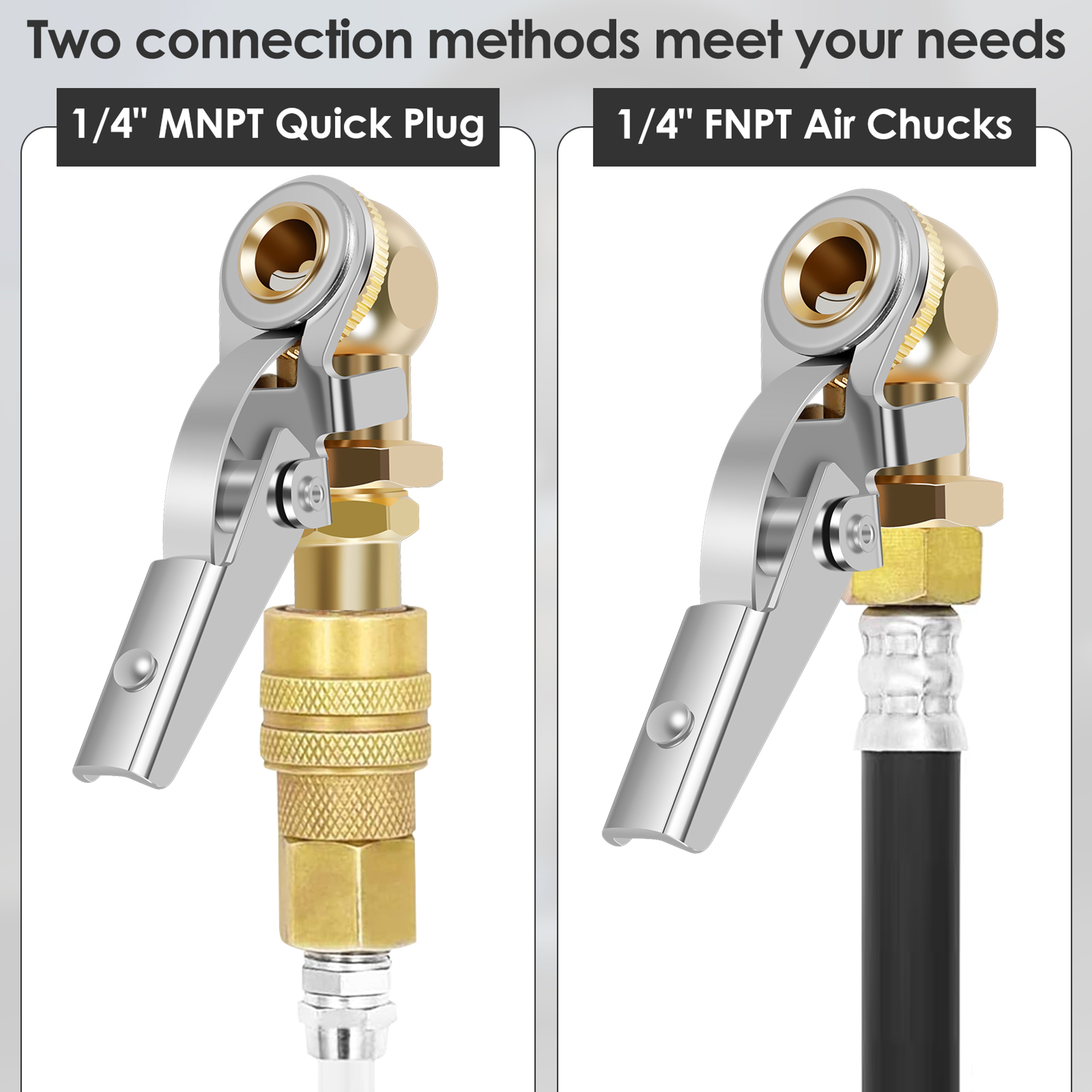 Car Air Pump Nozzle Adaptor FNPT Tire Air Chucks Car Infiltrator Valve Connector Clamp 4