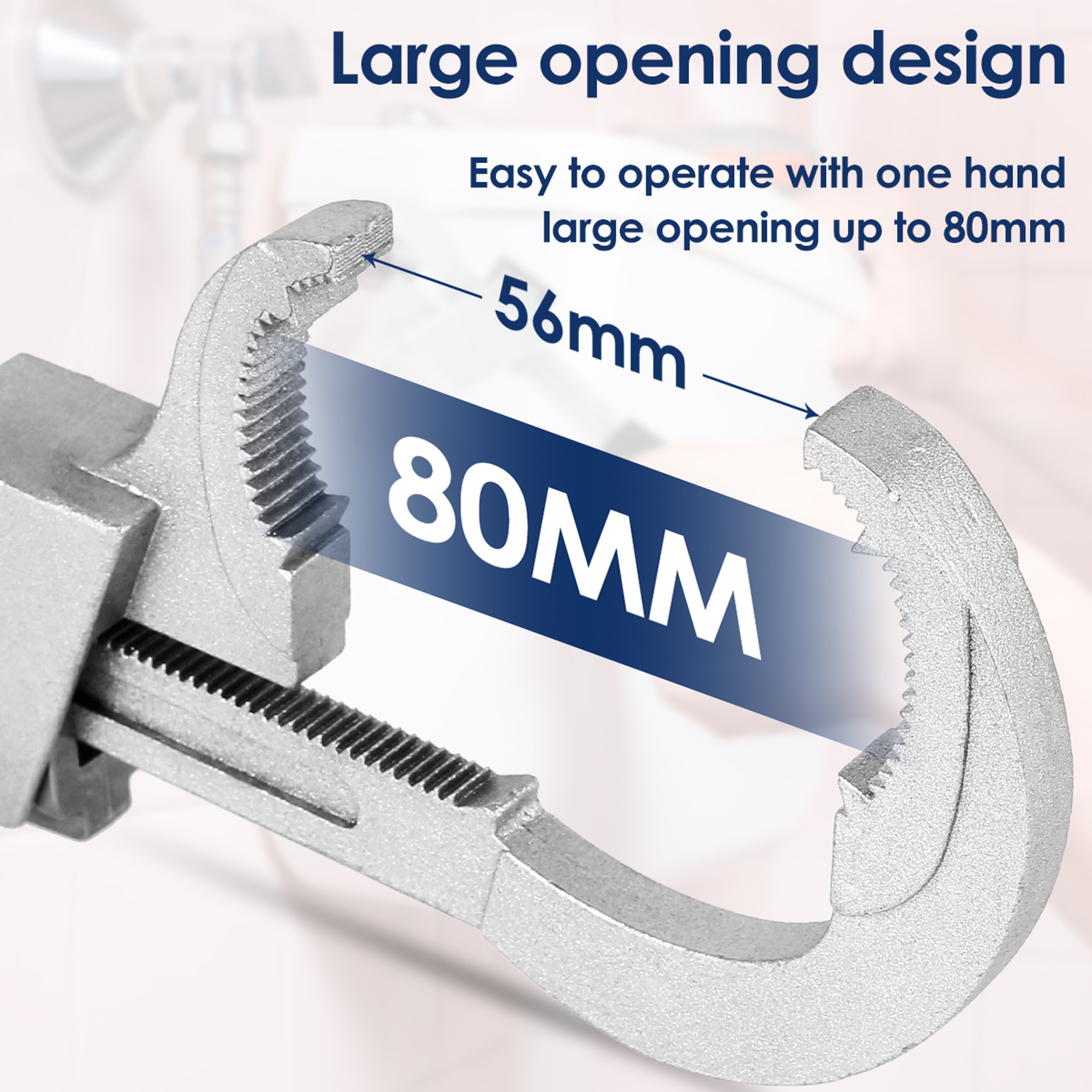 Bath Wrench, Universal Adjustable Multifunctional Wrench, Double Head Water Pipe Spanner for Faucet Repair – view 5