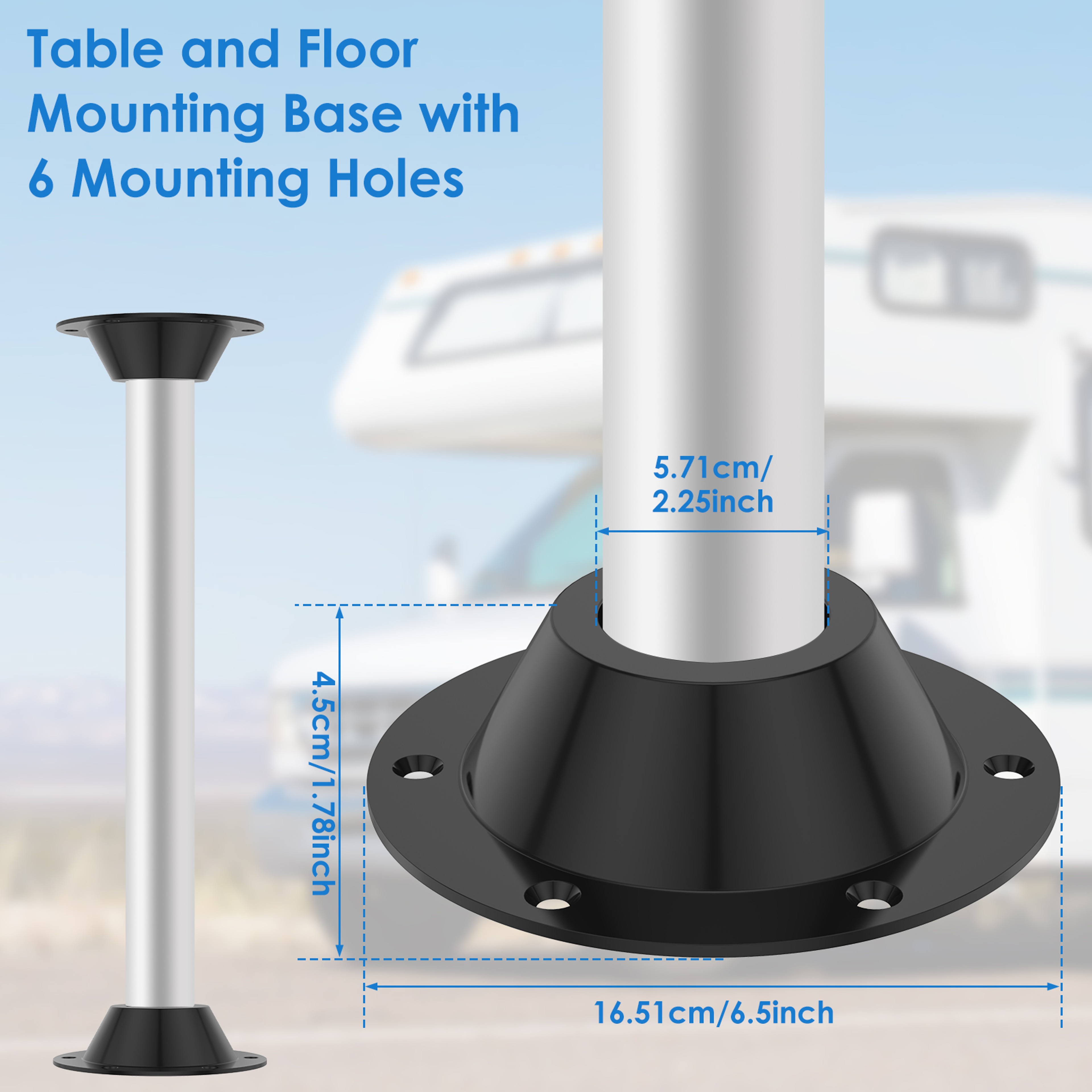 Table Base Aluminium Alloy Anti-rust Pedestal, Yacht Table Base Flange, Standard Table Floor Mounting Bracket Bases – view 6