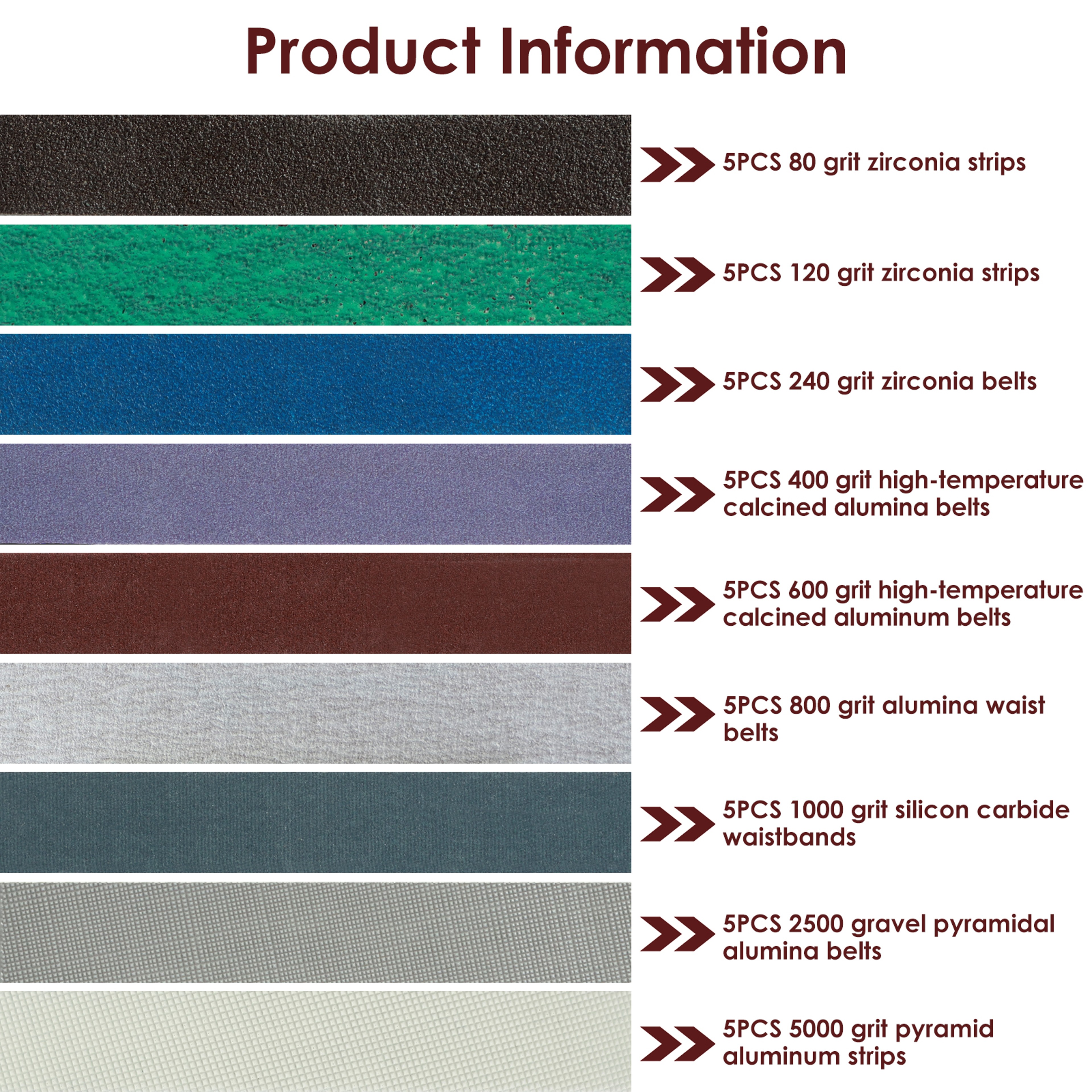 Sanding Belts Set Grit WearResistant Sharpening Belt Durable Grinding Abrasive Belt Assorted Replac 6