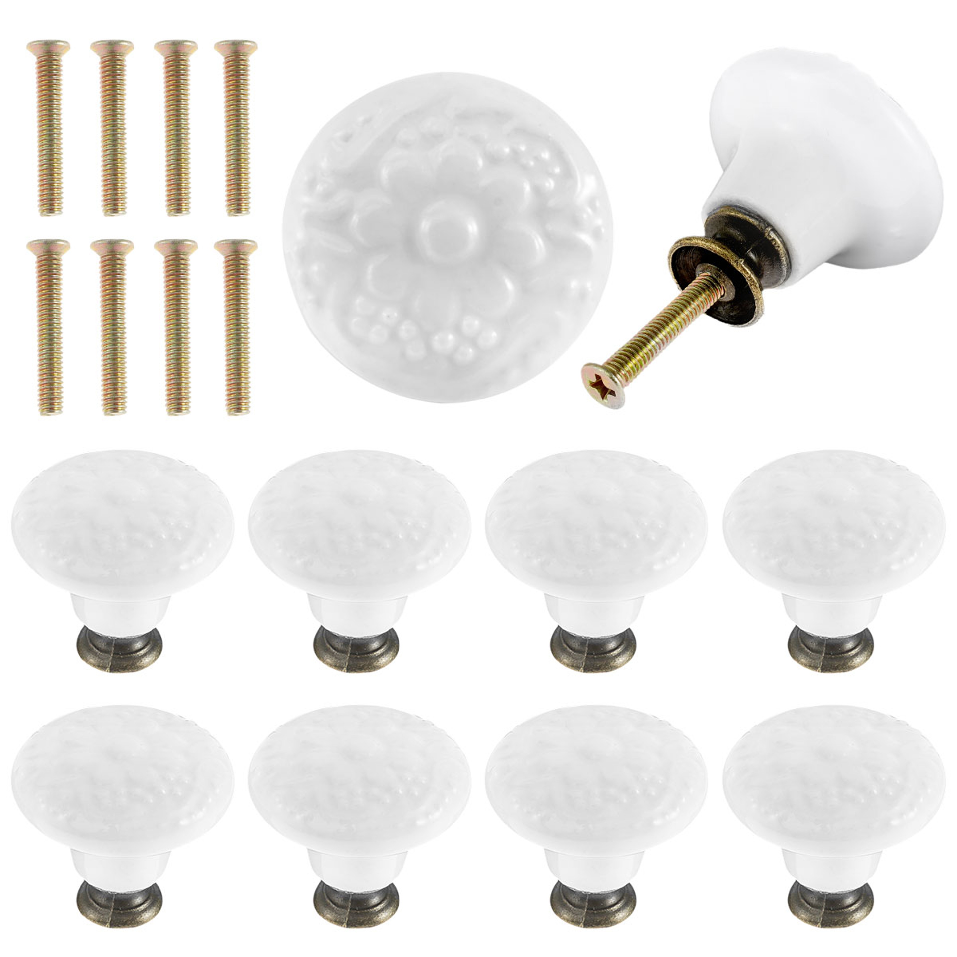 Vintage Ceramic Door Knobs Round Cabinet Knobs Drawer Pull Handles For Closet Cupboard Wardrobe Dre 7