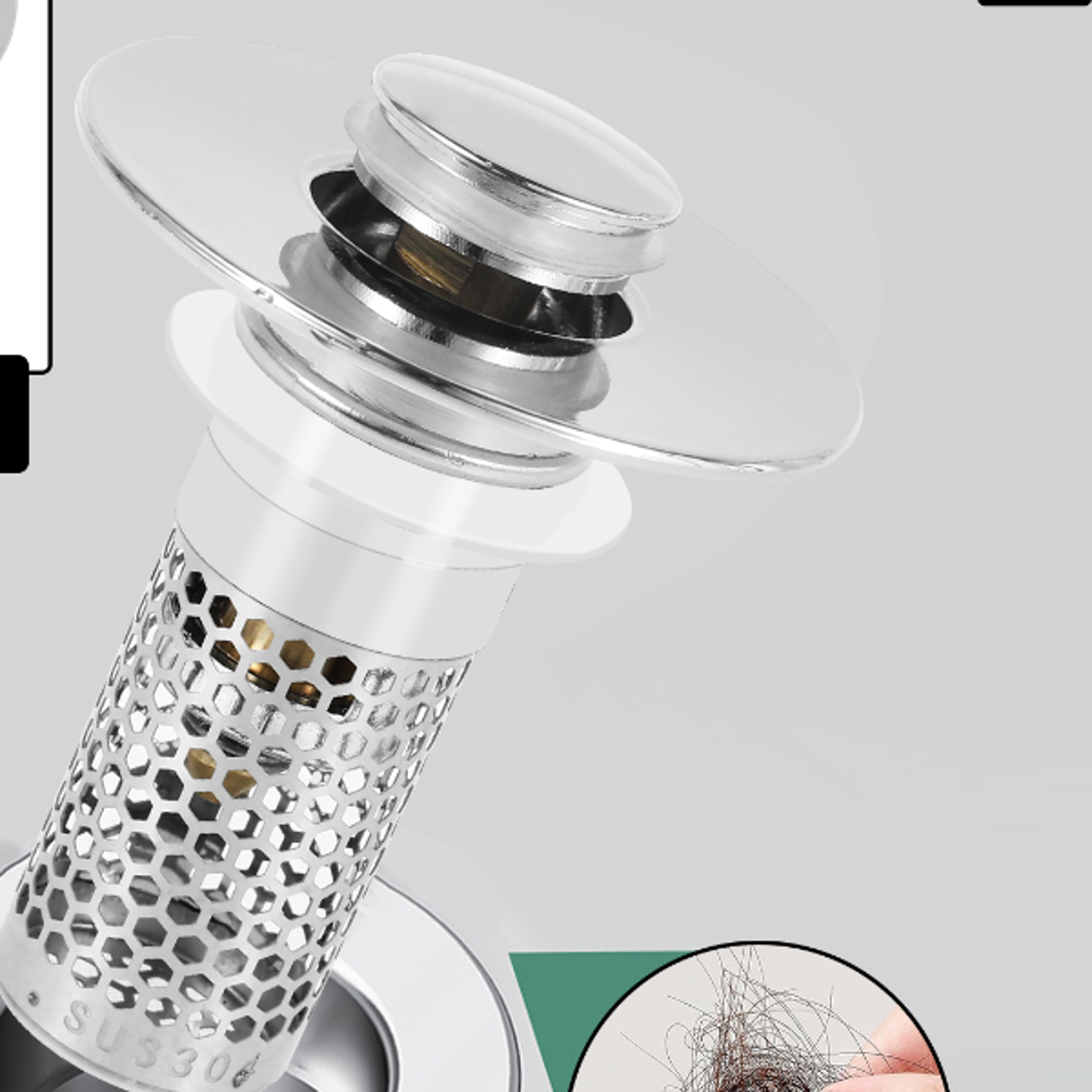 Bathroom Sink Stopper Filter Rust Resistant Drain Strainer Anti Clogging Sink Stopper Filter Baske