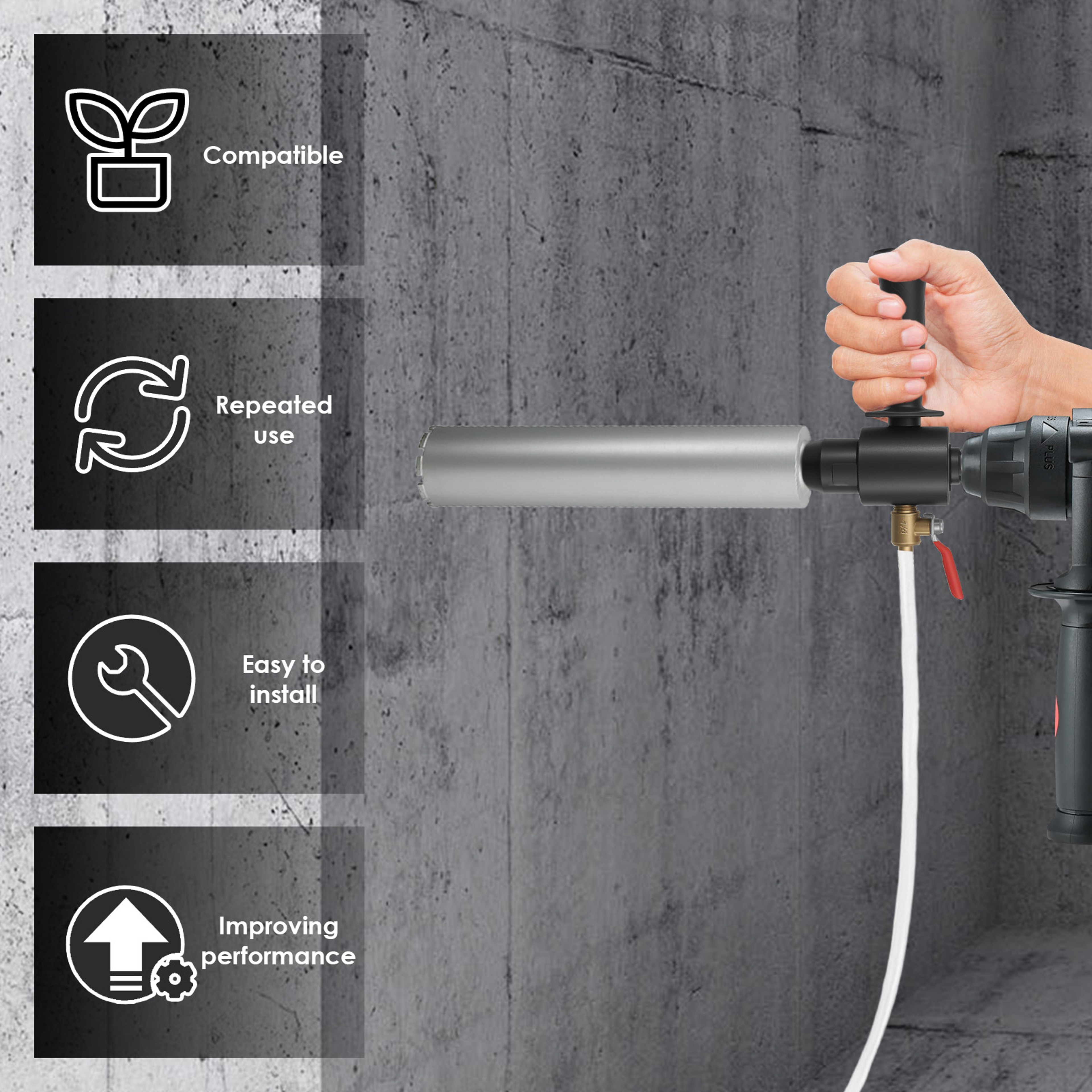 Electric Hammer Into Water Drill Turn Water Drill Water Male To SDS Max Drill Adapter Connecting Ro 1