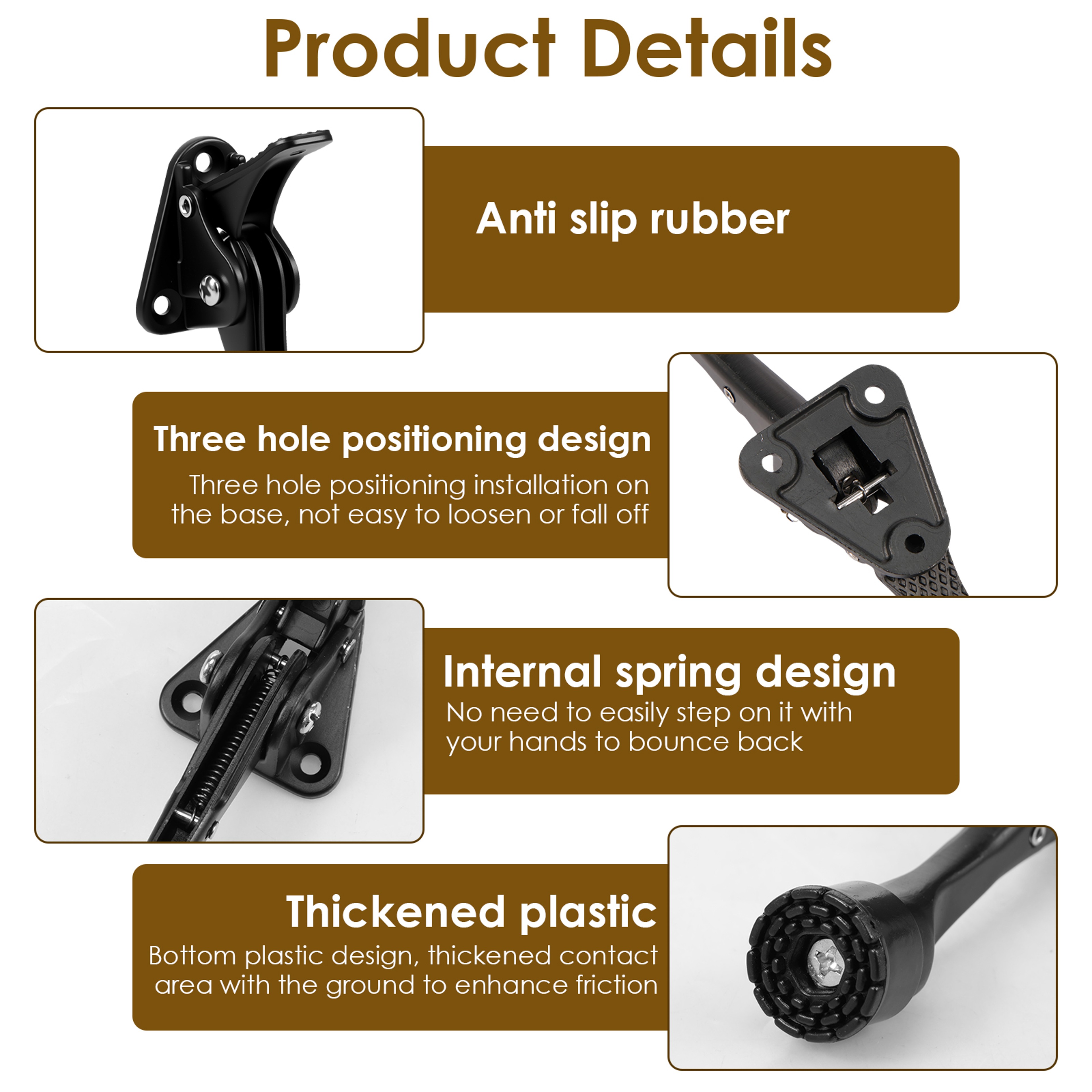 Kick Down Door Stopper One Touch Pedal Adjustable Doorstop Height Adjustable For Apartment Garage A 1