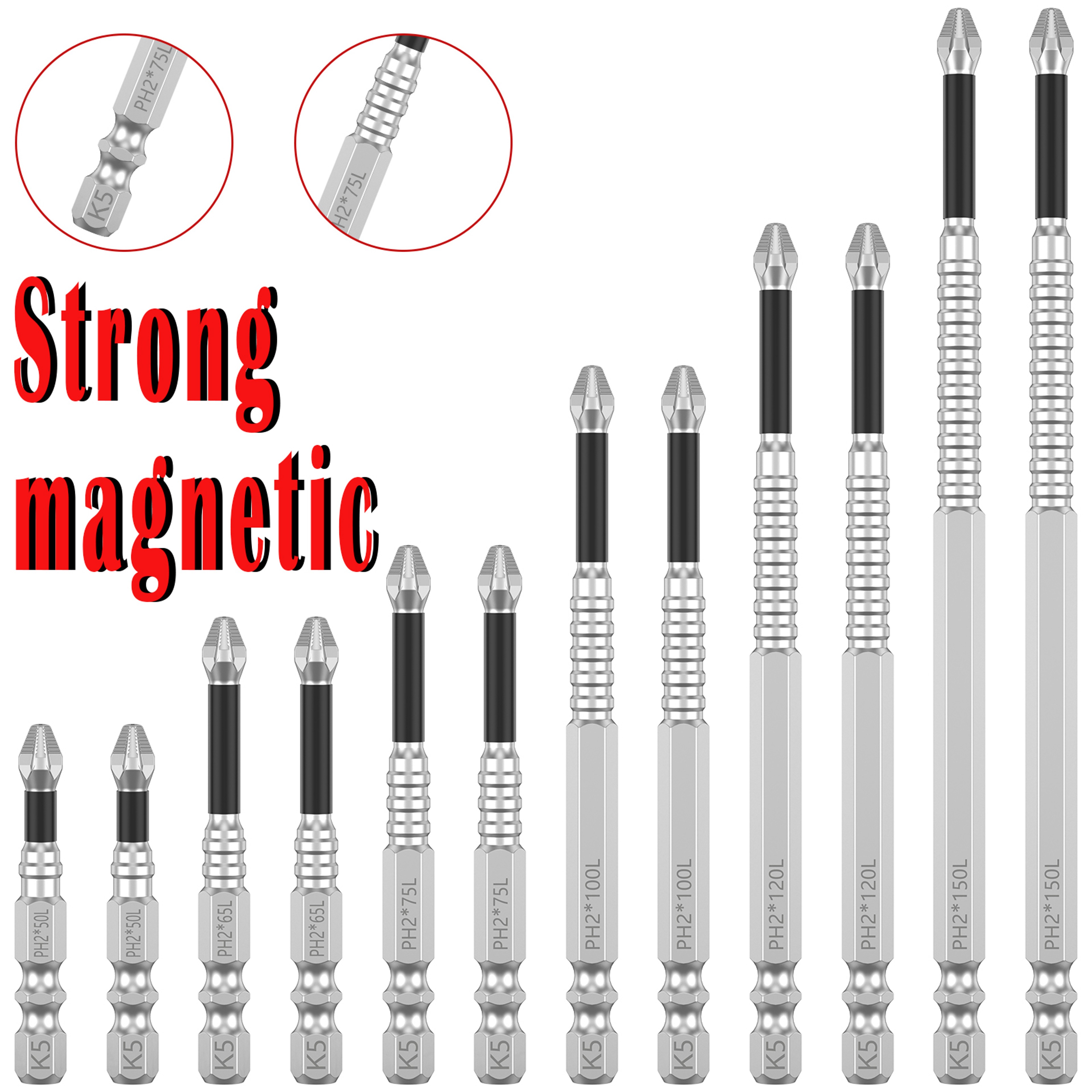 Anti Slip Magnetic Screwdriver Drill Bit Reusable Impact Resistance High Efficient Screw Extractor  1