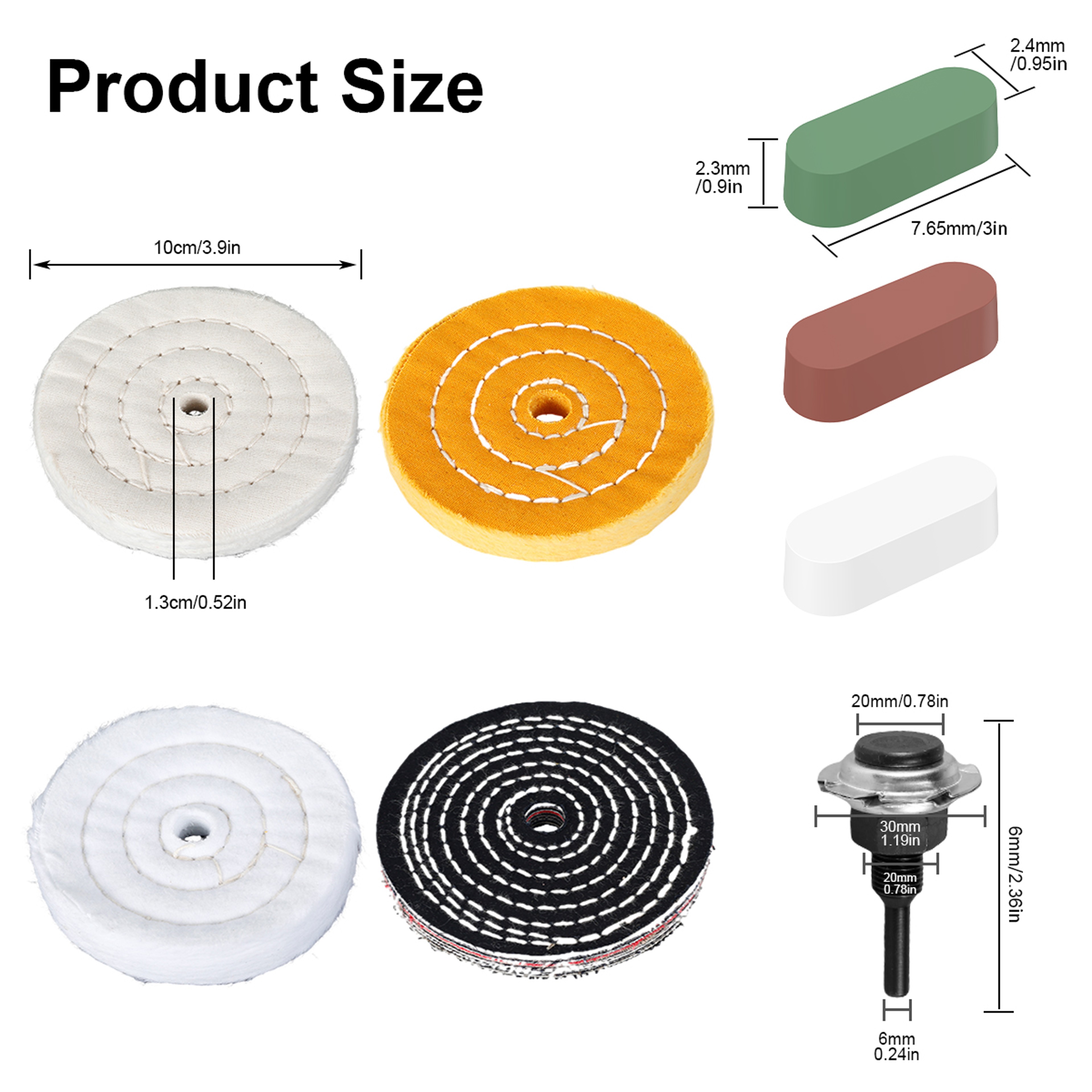 Polishing Wheel, Wear Resistant Cloth Buffing Wheel for Jewellery, Mirror Polish Pad for Grinder Power Tool Accessories – view 2