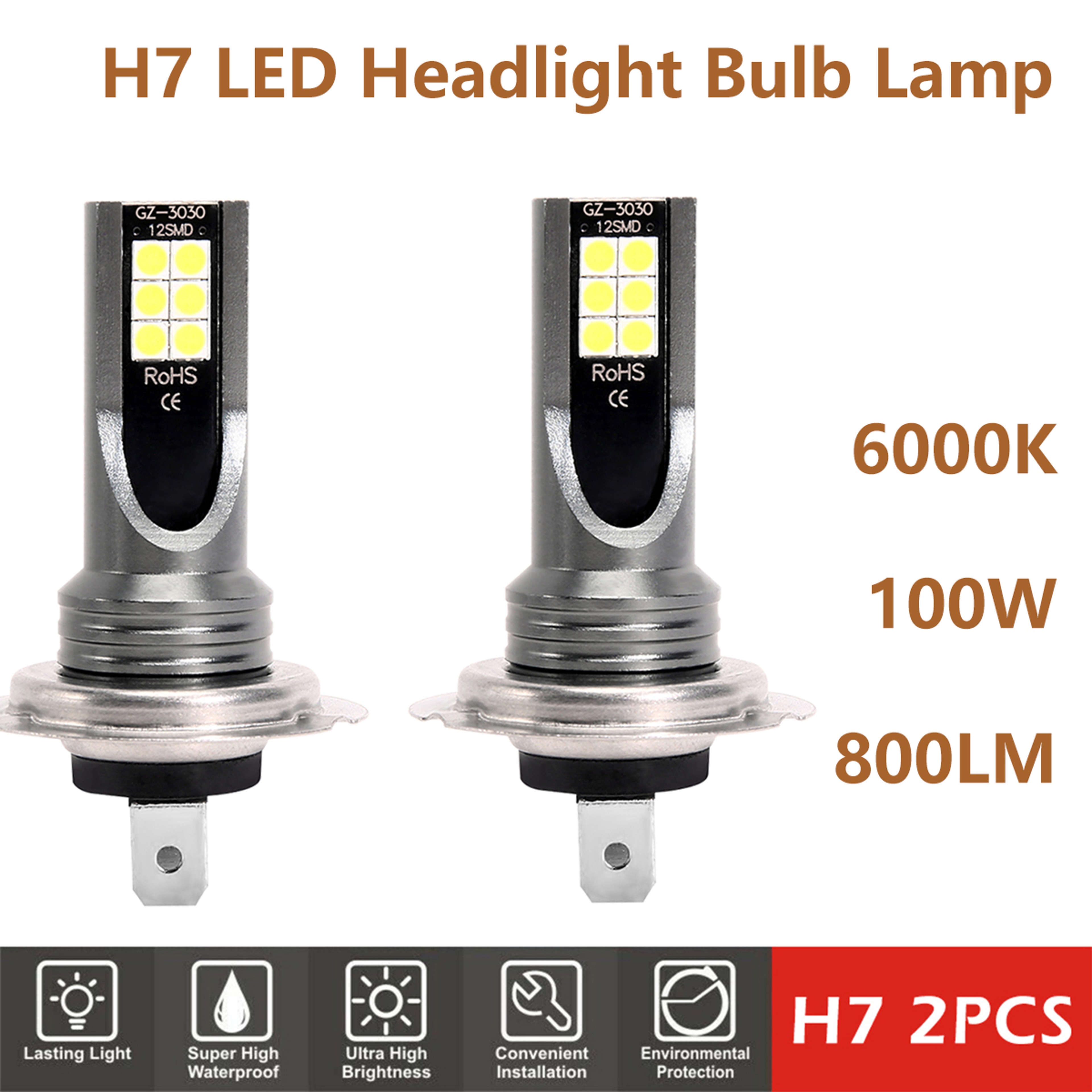 Fog Lights LED Headlight Bulb Lamp Super Bright Headlight Bulb Car Running Light Headlamp Vehicle A 1