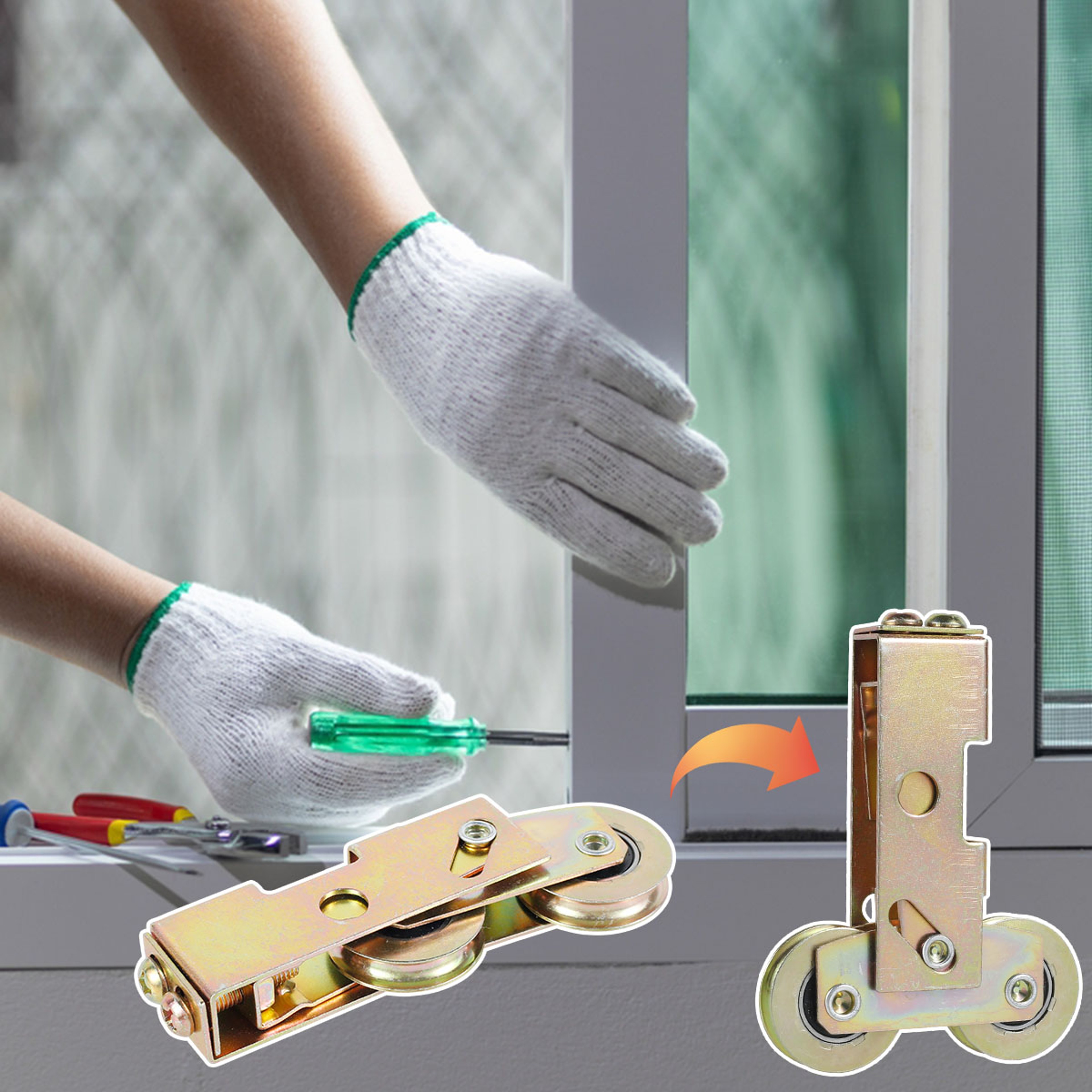 Double Wheel Sliding Patio Door Rollers Sturdy Sliding Door Tandem Roller Assembly Kit With Ball Be 0