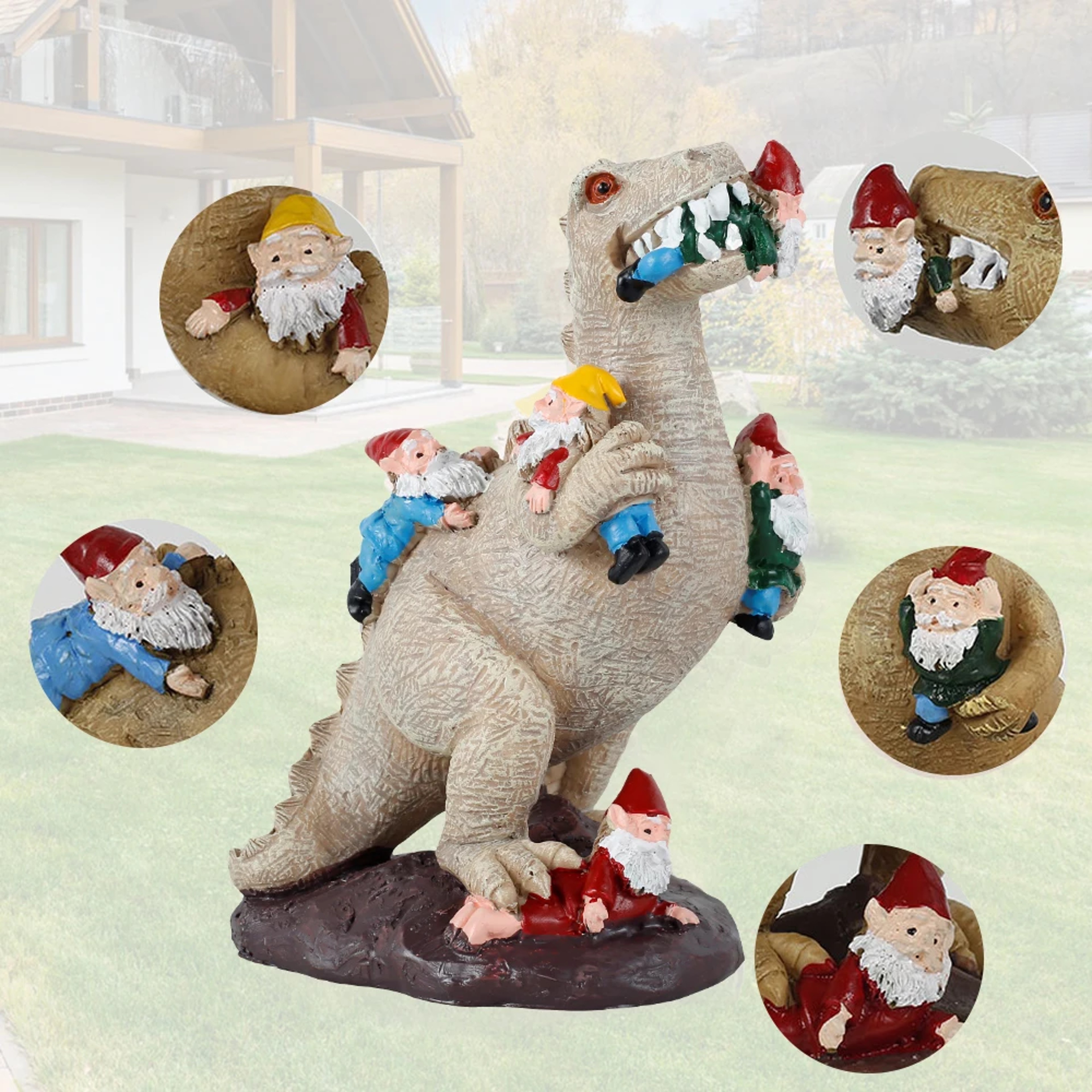 Multiple Sculptures Garden Dinosaurs Funny Animals Yard Resin Decor WallMounted Bear Napping Landsc 0