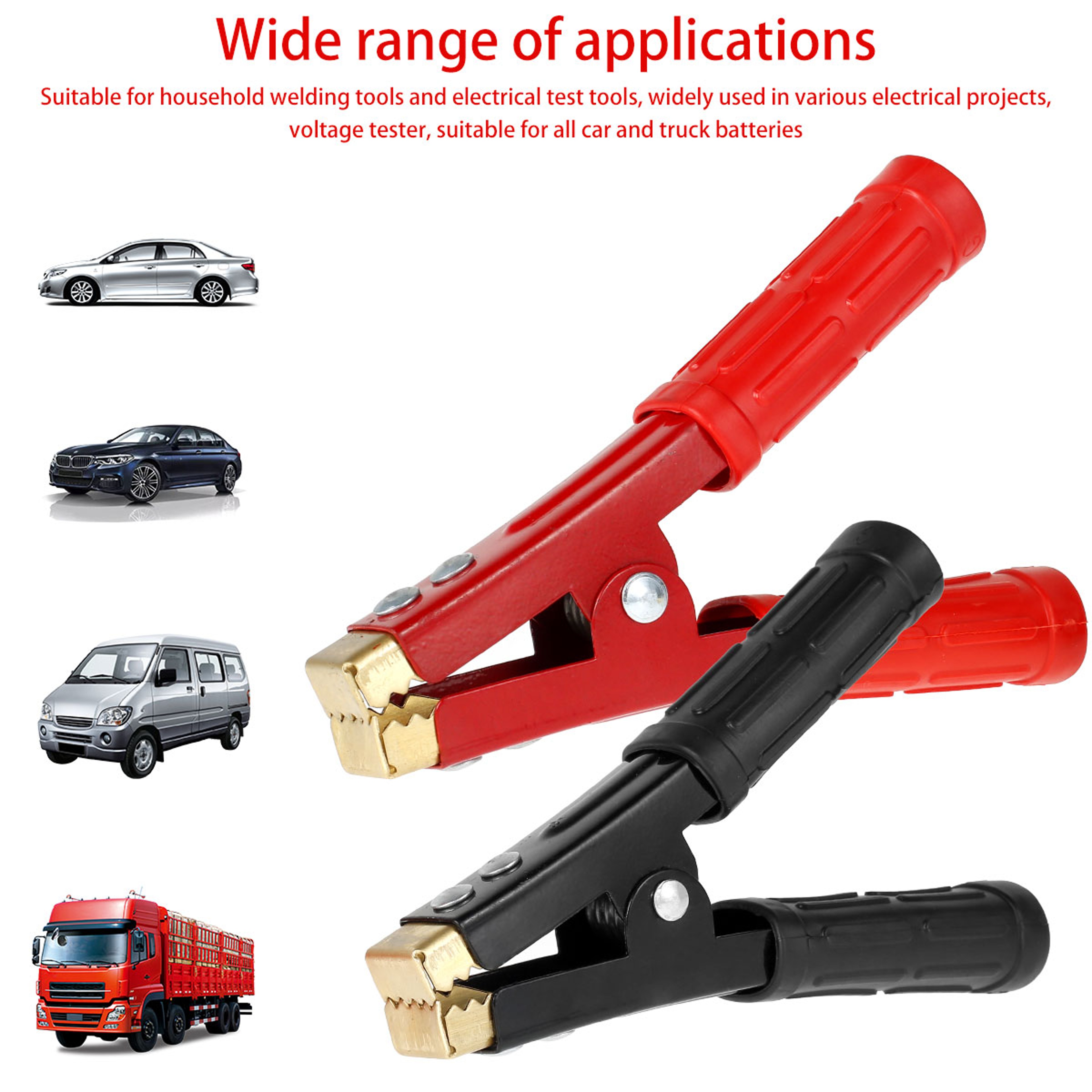 Electrical Jumper Wire Test Clip For Car Battery Heavy Duty Alligator Clip Pure Copper Clamp For Ca 2