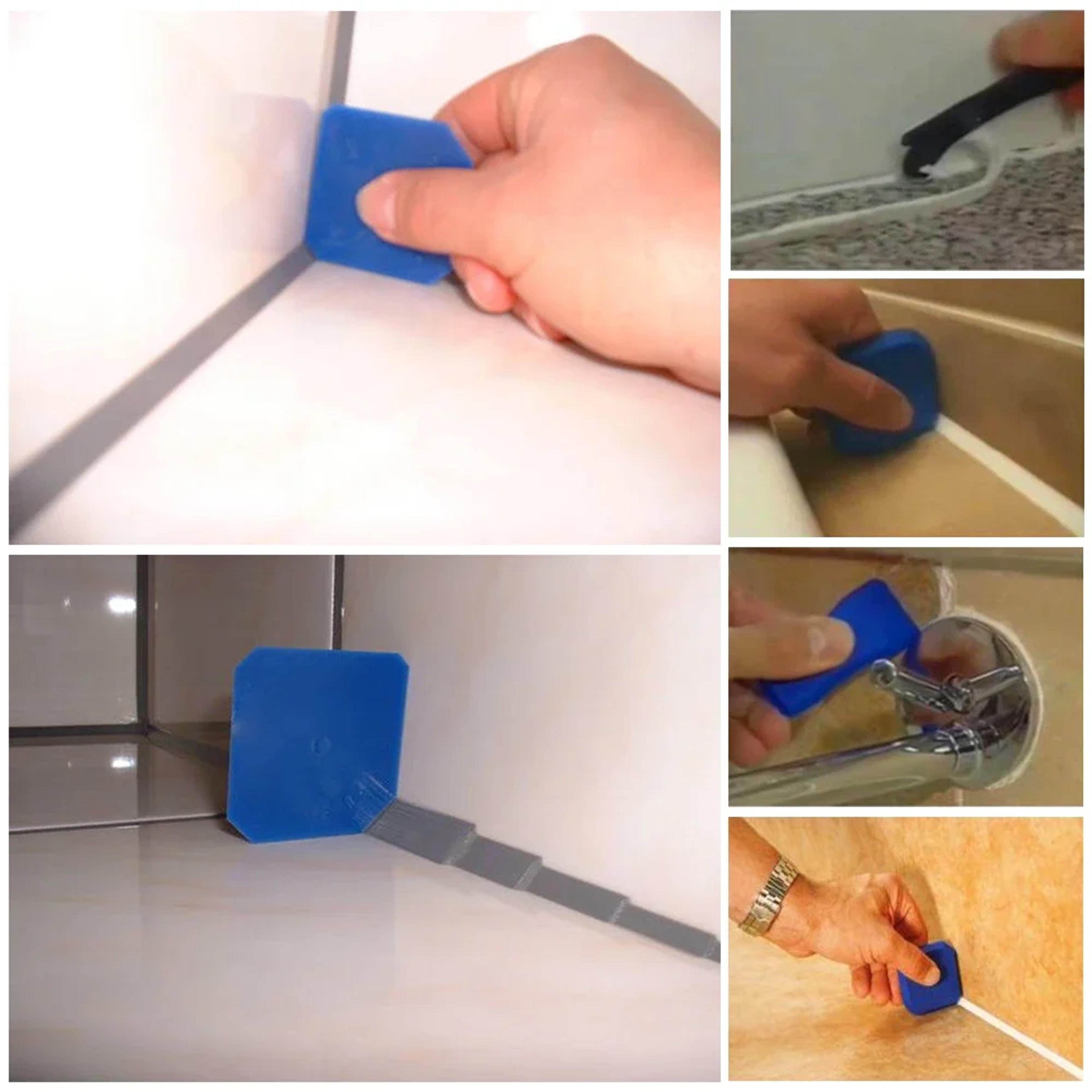 Caulking Tool Kit Plastic Sealant Finishing Tool Portable Grout Scraper For Multiple Shapes And Siz 2