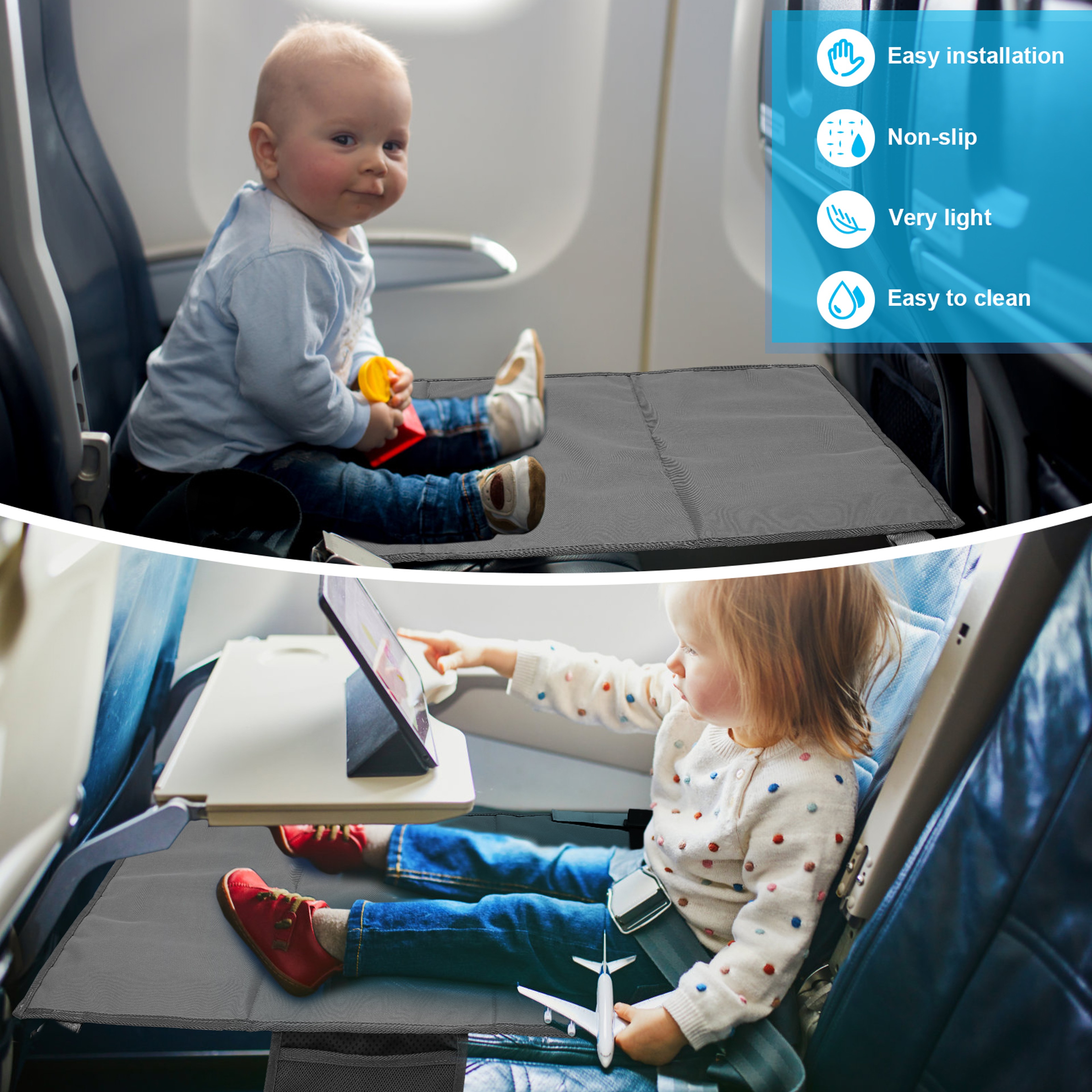 Toddler Airplane Seat Extender Portable Kids Plane Travel Foot Rest Baby Footrest Hammock Durable A 3